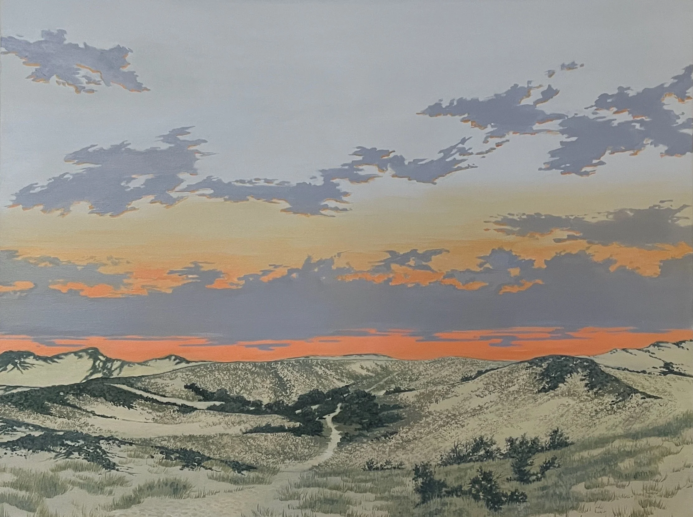 Sunset over the Province Lands, acrylic on canvas, 40"x30"
