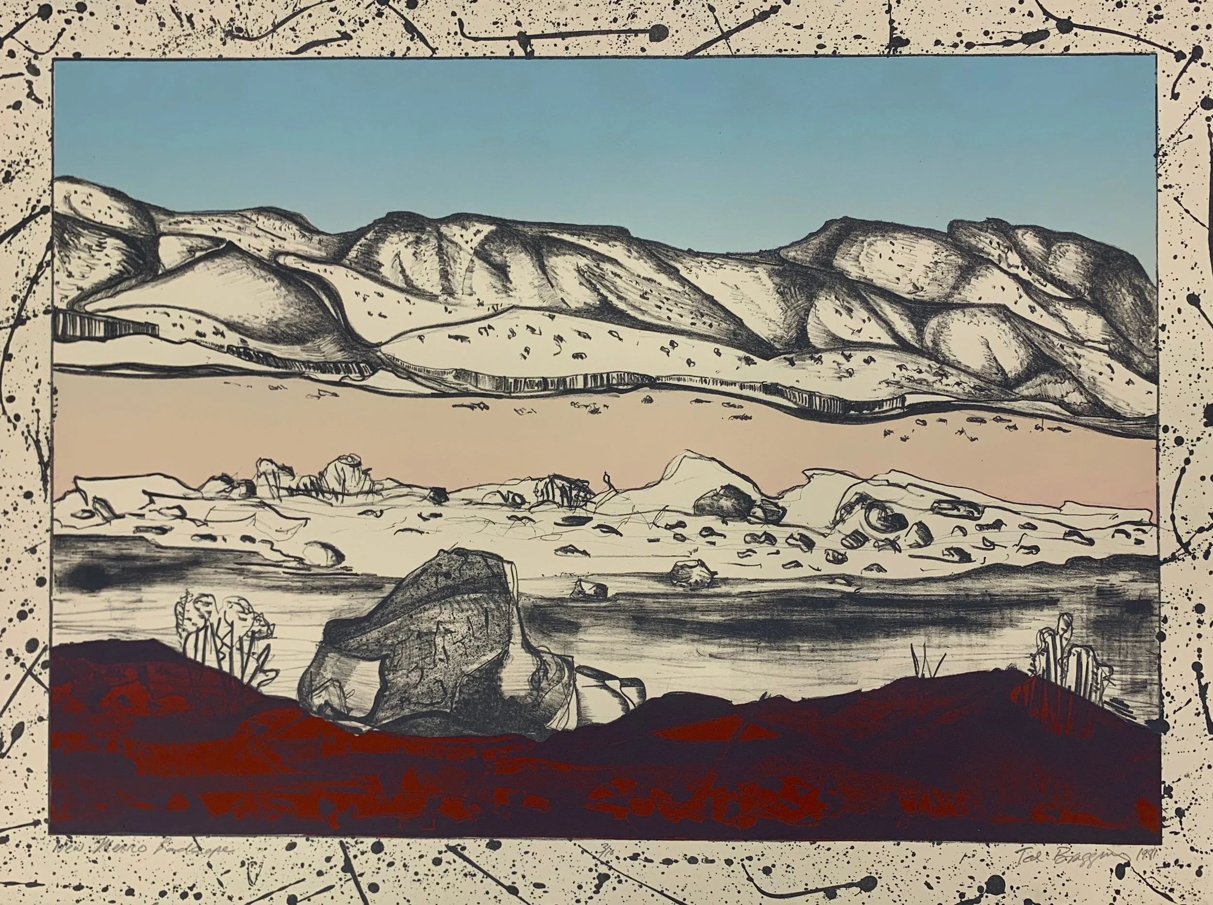 New Mexico Landscape, Near Placitas, Color Lithograph, 20 x 26, $400