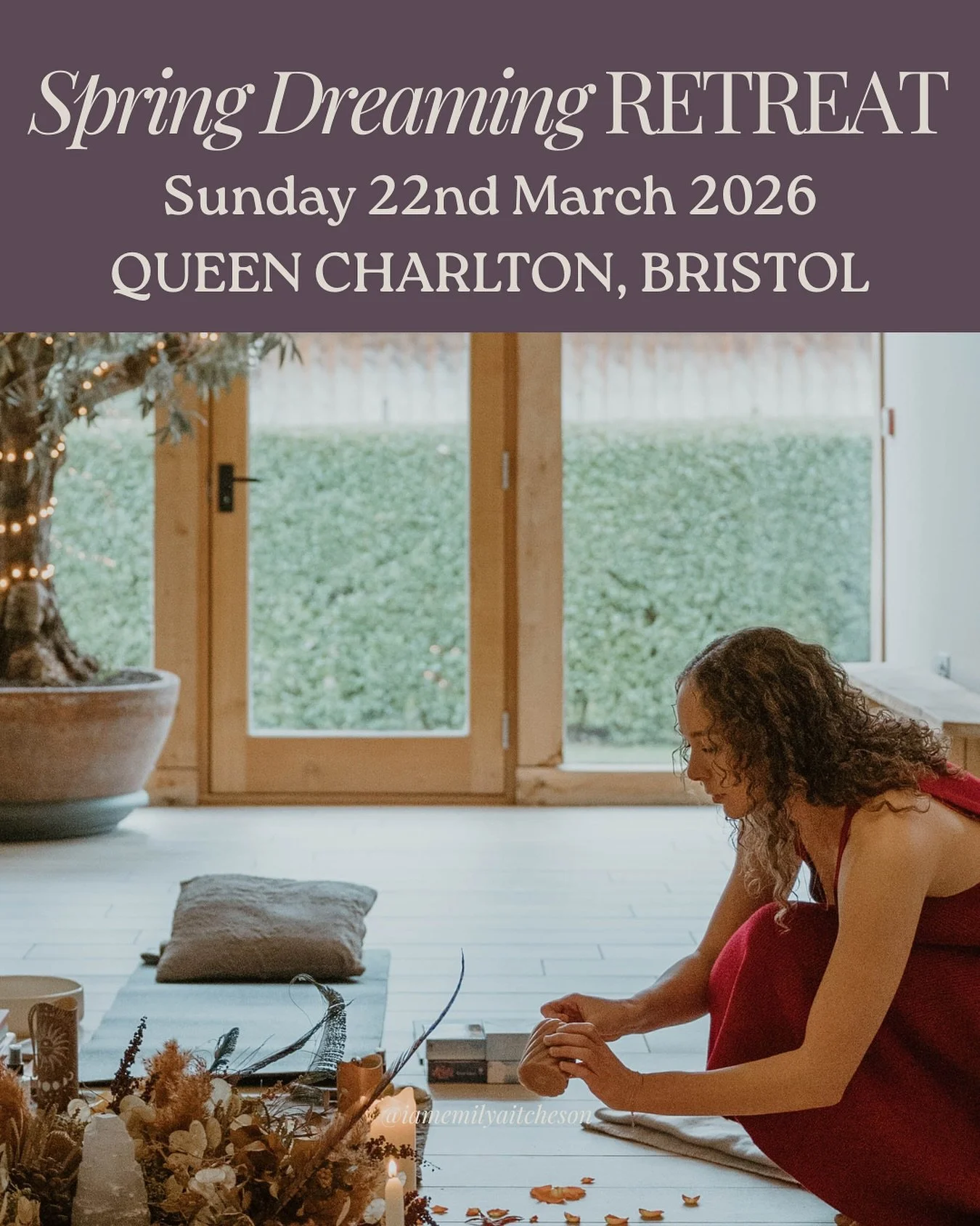 ✨SOLD OUT✨ DM to be added to the waitlist 

Spring Dreaming 
Women&rsquo;s Half Day Retreat 

10.00-13.00 
Sunday 22nd March Queen Charlton Village Hall, BS31

We&rsquo;ll begin with a nourishing slow yoga flow to dust off the cobwebs from the Winter