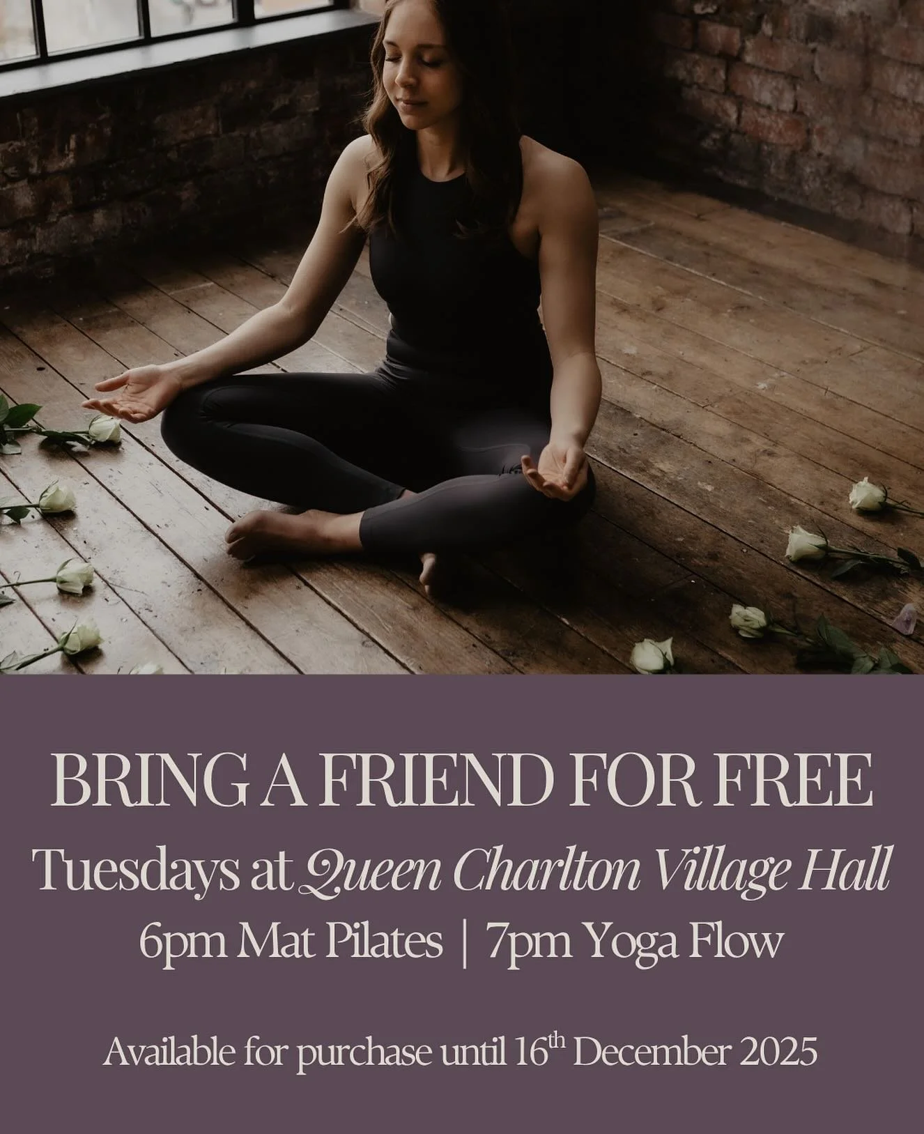 This time of year life gets busy. But I know that we need our movement and mindfulness practises more than ever.

So as a way to keep up your practise + give back to a special friend or person in your life, I&rsquo;m offering a bring your friend for 
