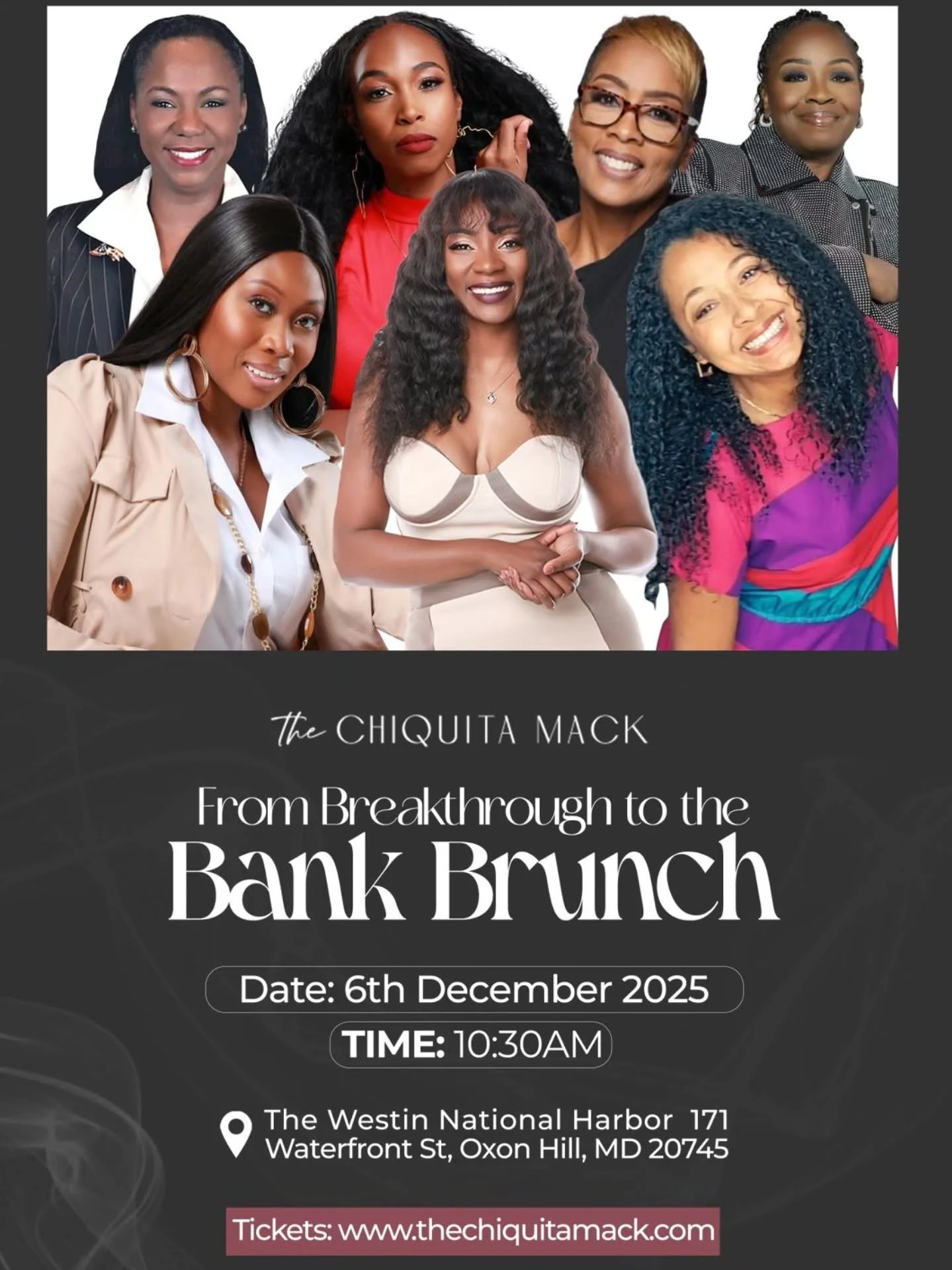 Healing. Legacy. Luxury

The From Breakthrough to the Bank Brunch is more than an event... it&rsquo;s a movement for women ready to transform their stories into impact and income.

Come experience powerful speakers, intentional networking, and a sist