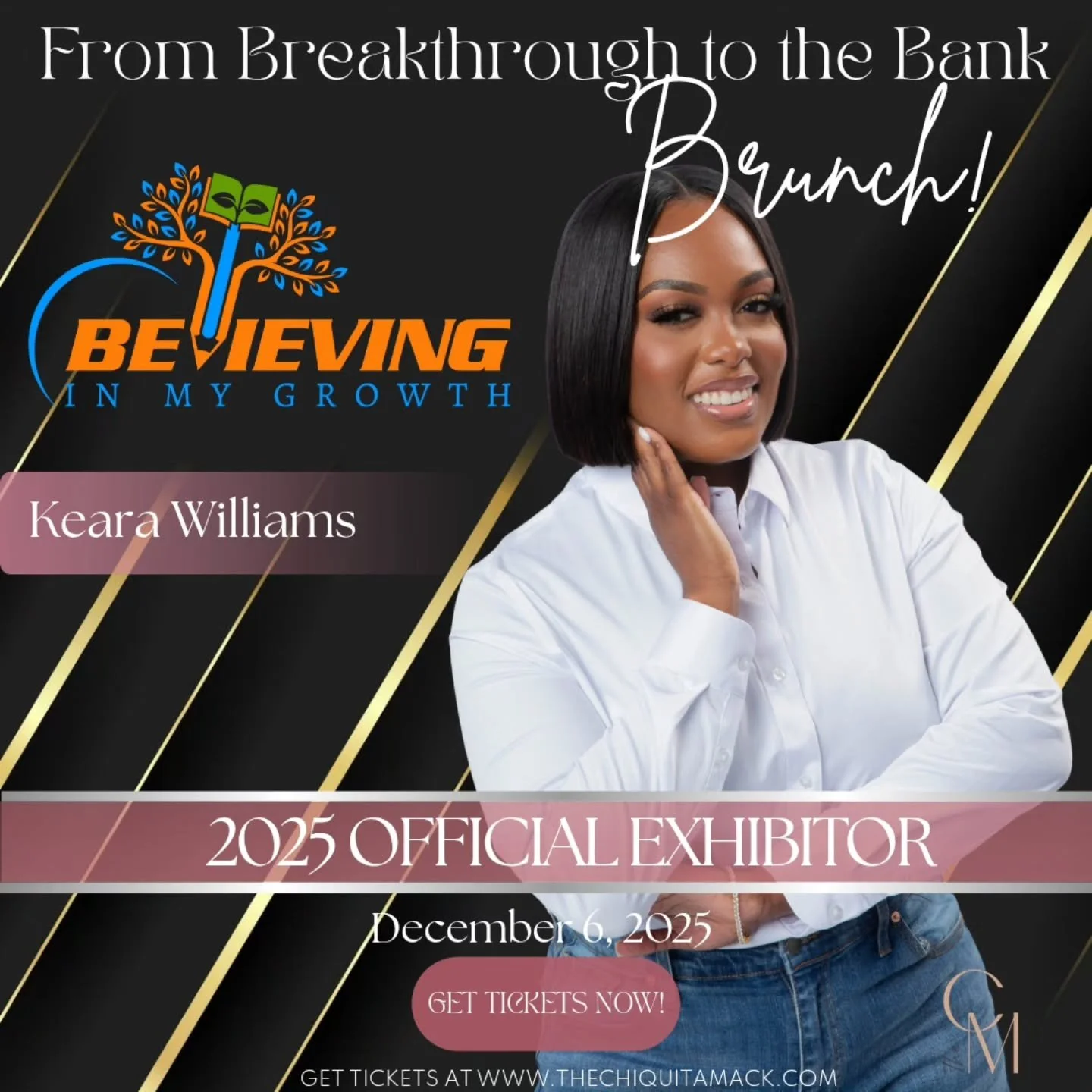 OFFICIAL EXHIBITOR ANNOUNCEMENT

We are excited to welcome
Keara Williams as an official exhibitor at From Breakthrough to the Bank Brunch!

Get ready to experience their incredible work and connect with a brand that truly aligns with our mission of 