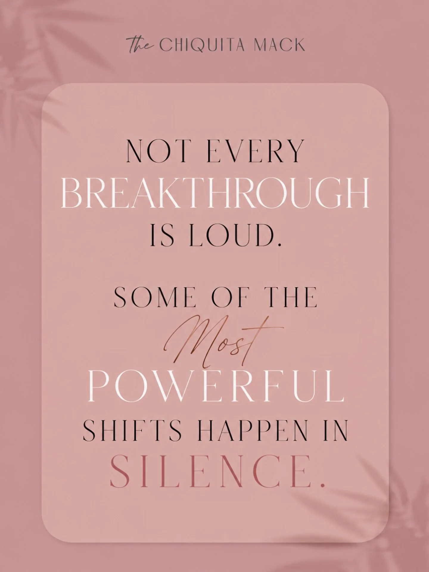 Not every breakthrough looks loud. Some of the most powerful shifts happen when no one is watching, when you&rsquo;re rewriting your thoughts, refining your message, and choosing alignment over chaos. This is the part people don&rsquo;t post about of