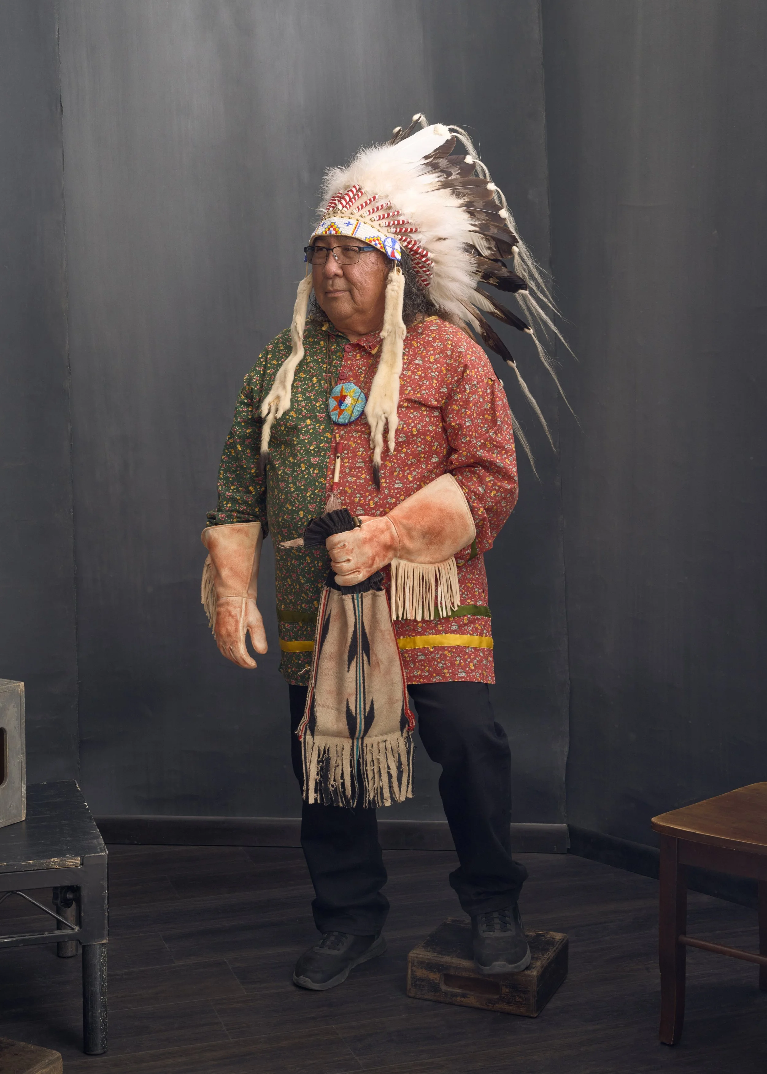 Joe Eagle Tail Feathers (Iitsooahp’potah, which translates into Battles in Water) is a Kainai/Blackfoot Knowledge Keeper and Ceremonialist. Joe is a Sun Dancer and Pipe Carrier and holds ceremonies on his land on the Blood Tribe Reserve in southern A