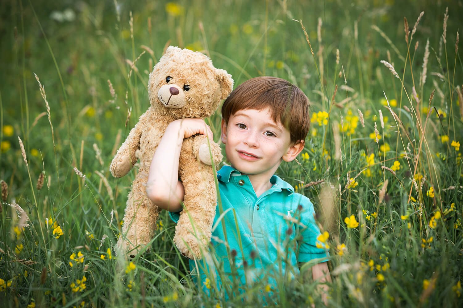 Claire connold photography st albans hertfordshire boy teddy portrait field