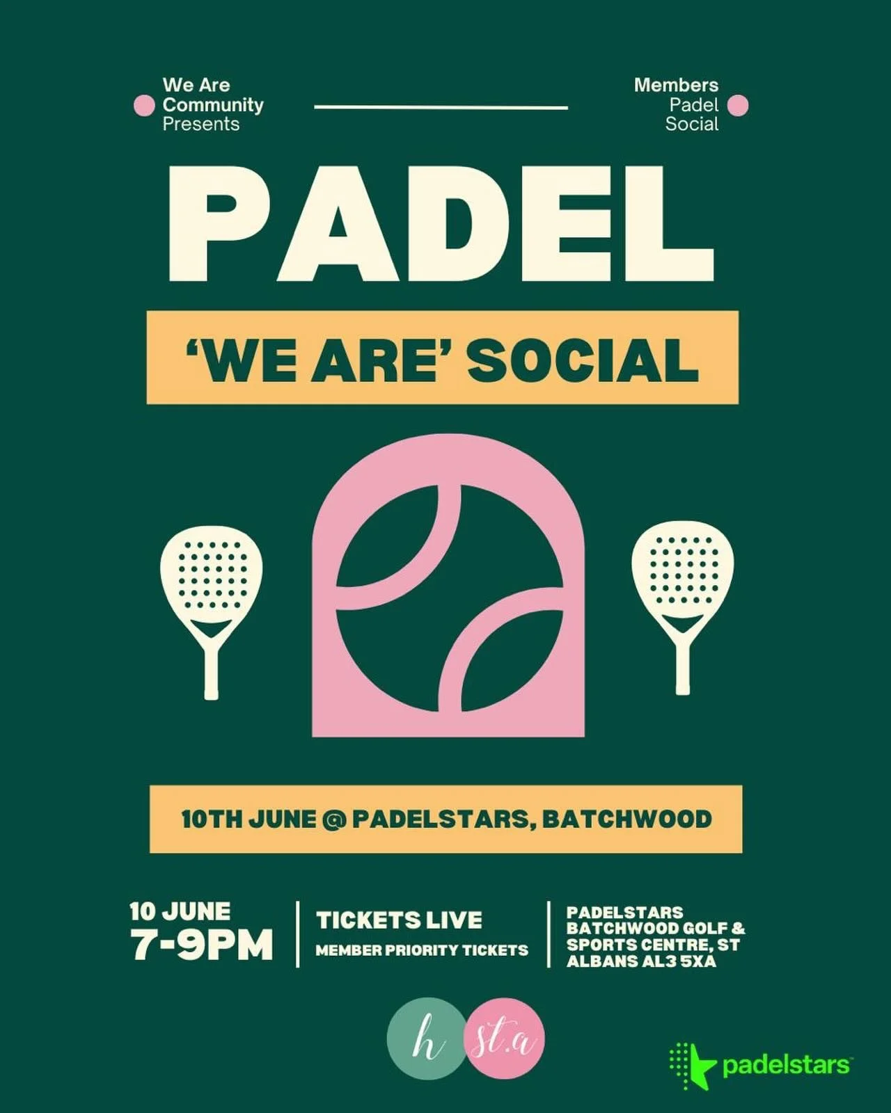 🎾 We Are Padel Social 🎾

Join us on Wednesday 10th June for an evening of padel, networking, drinks &amp; good vibes.
✨
Whether you&rsquo;re a total beginner or already obsessed with the game, this is all about bringing people together for a fun an