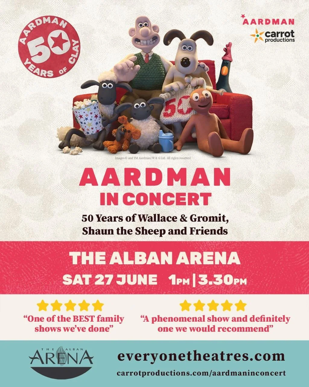 ✨50 years of Wallace &amp; Gromit, Shaun the Sheep &amp; Friends ✨ 
Bring the whole family for a hilarious, heartwarming big-screen celebration featuring Wallace &amp; Gromit, Shaun the Sheep, Timmy Time, Morph, Creature Comforts and more &mdash; all