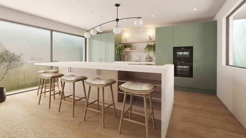 ✨ Our member @saint_and_noire ✨

Sometimes, the strongest spaces are the quietest ones. 
Soft sage tones. Natural wood textures. Sculptural lighting.
💡
Clean lines softened by warmth and light.
This kitchen was designed by @saint_and_noire to feel c