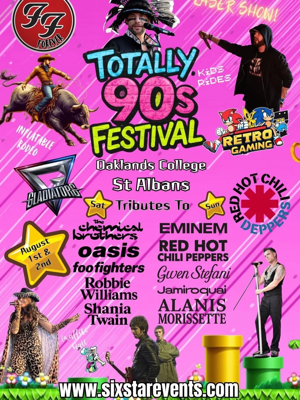 🎉 Totally 90&rsquo;s Festival 🎉

Not ready to let go of the 90s? Neither are we!....after all it was a decade of awesome music: grunge, britpop, dance music...so iconic. And we had the huge explosion of advancements in gaming tech too making it a d