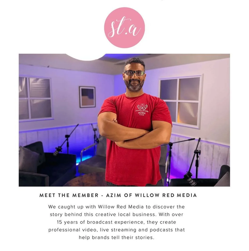 ✨Meet the Member ✨

We caught up with Azim at @willowredmedia to discover the story behind this creative local business. Bringing over 15 years of broadcast experience, they help businesses and brands tell their stories through professional video pro