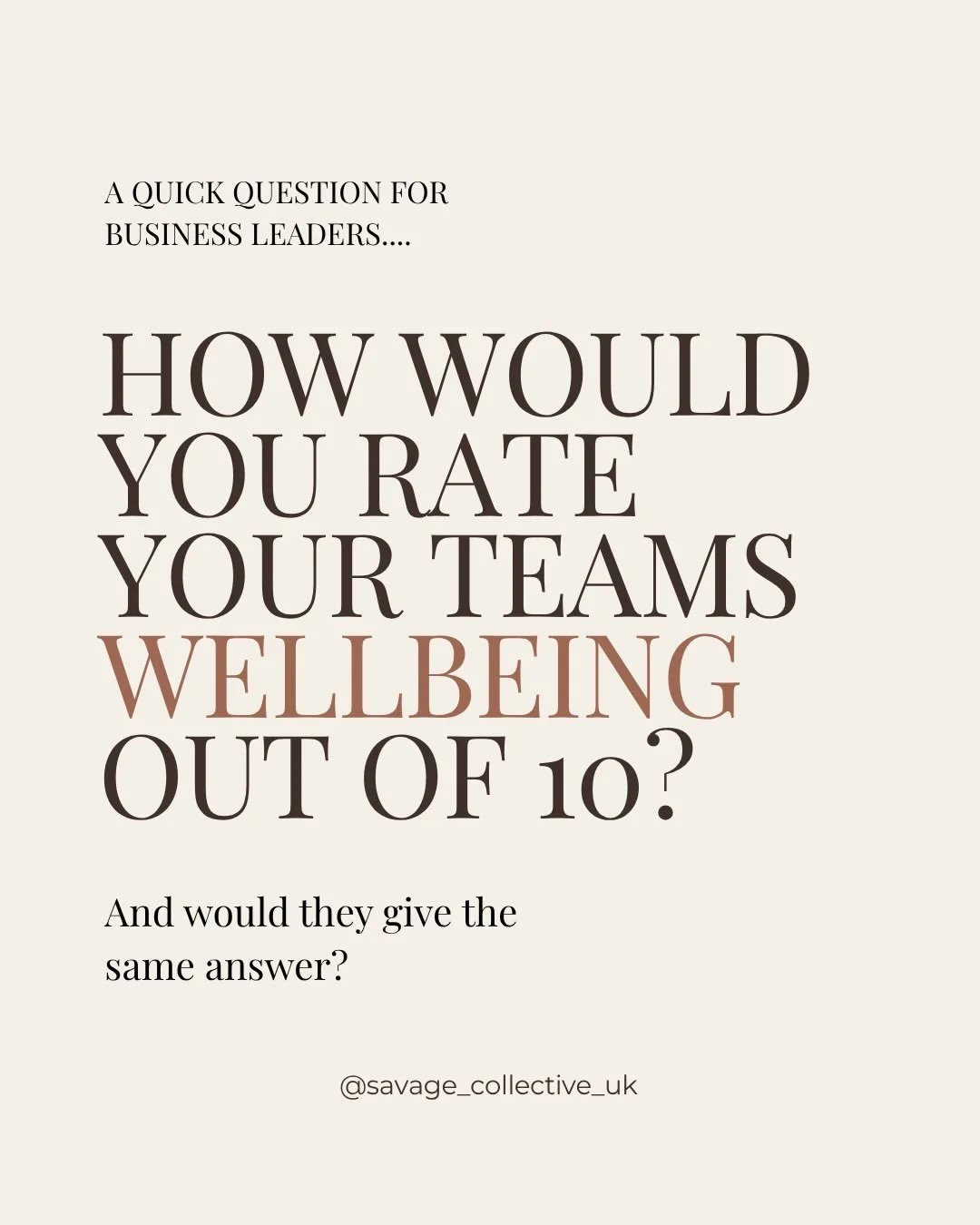 Our member @savage_collective_uk asks, &ldquo;What if the picture you have of your team&rsquo;s wellbeing isn&rsquo;t the picture they would give you?&rdquo; 💭  People can be performing well and still be running on empty. Absence can be low while bu