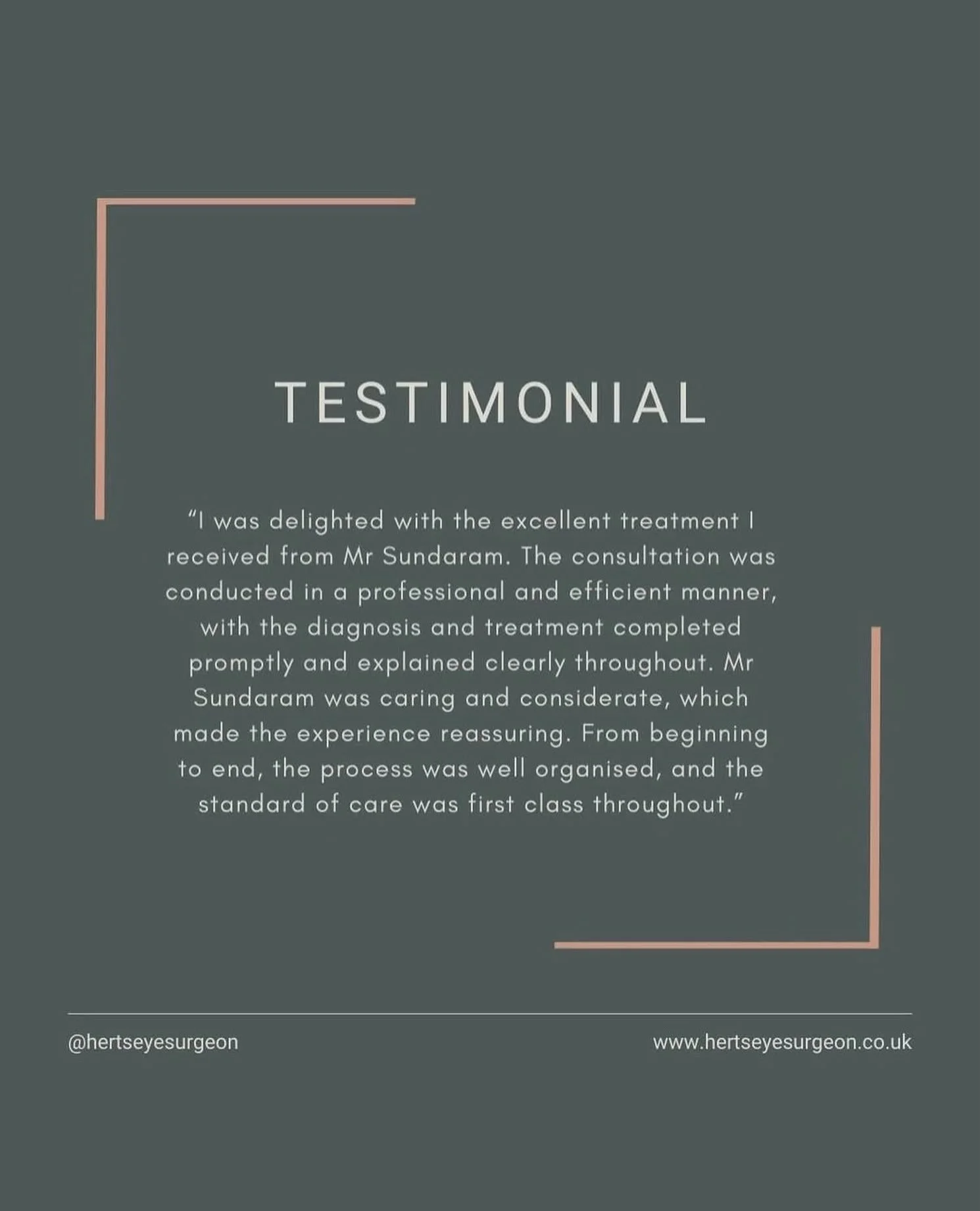 A wonderful testimonial for our member @hertseyesurgeon. 
👏
Venki Sundaram&nbsp;is a Consultant Ophthalmologist (eye surgeon) and strongly believes in providing the highest level of eye care for his patients.
👀
As a specialist in cataract surgery, 
