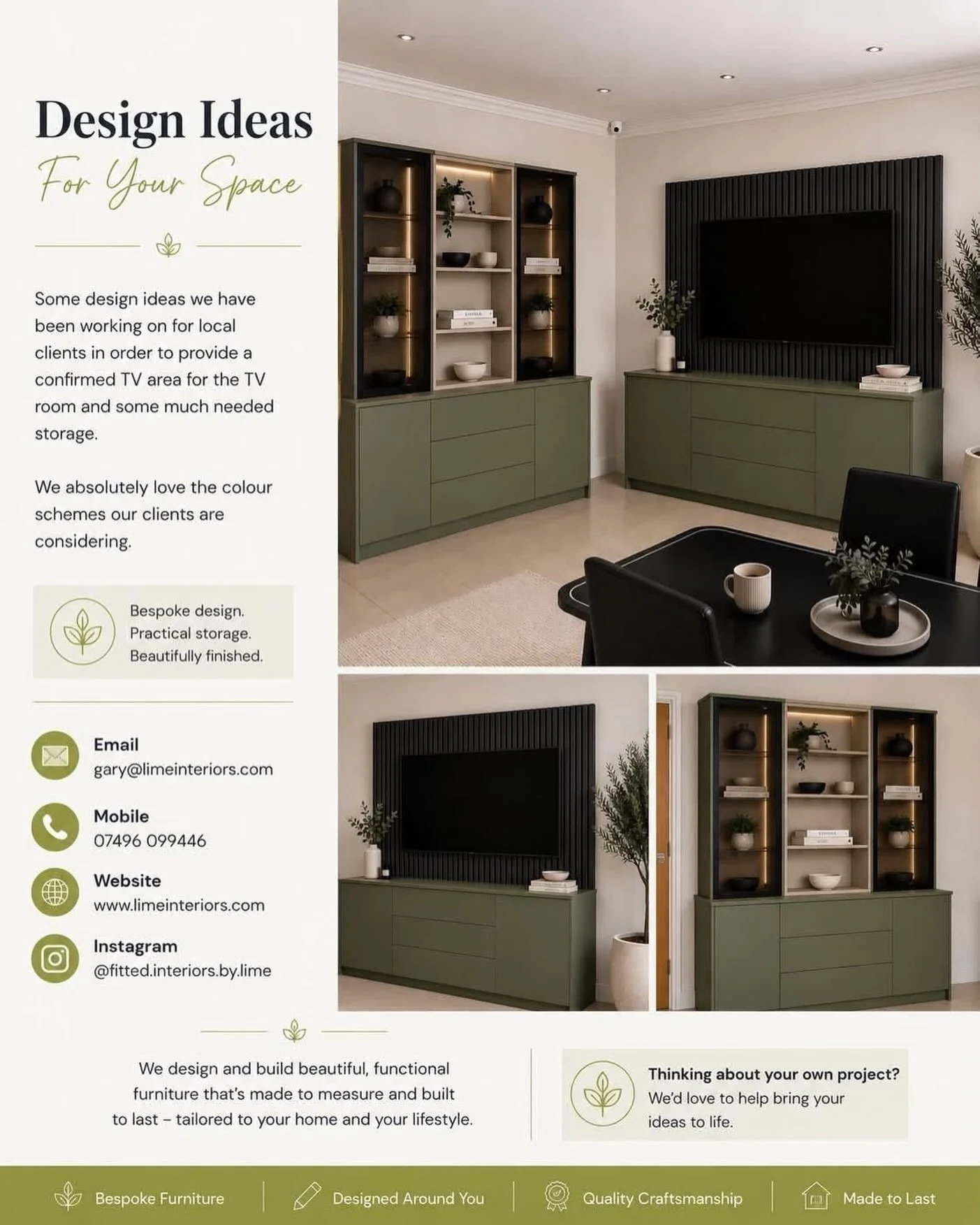 Design ideas for your space by our member @fitted.interiors.by.lime  🏡 Some design ideas @fitted.interiors.by.lime have been working on for local clients to provide a confirmed TV area for the TV room and some much-needed storage. 🙏 They absolutely