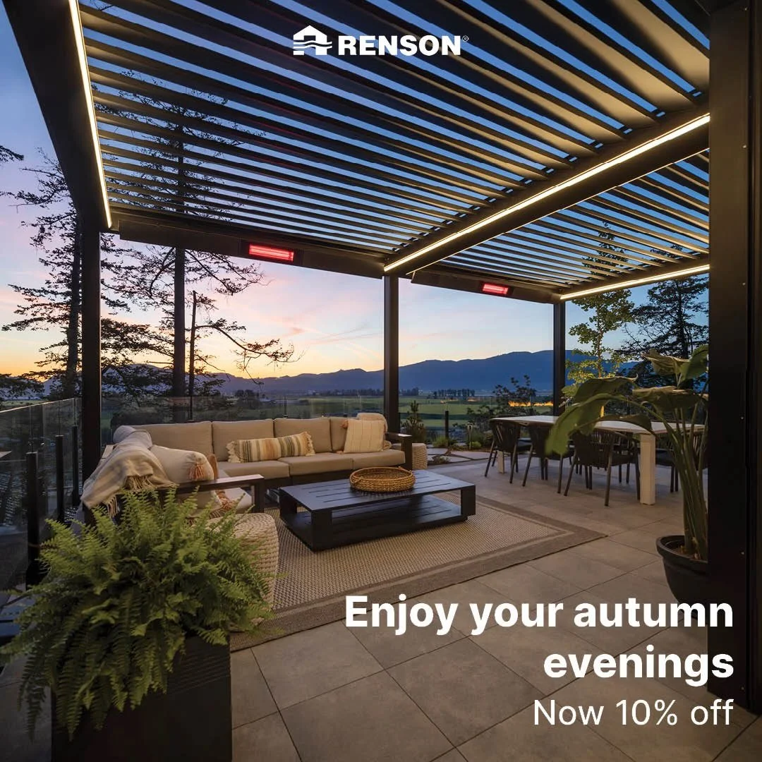 Extend your outdoor living season with our member @the_outdoor_kitchen_collective as they offer 10% off Renson Camargue until 8th November!
☔️
They offer:
- Adjustable aluminium louvres for sun, shade and ventilation
- Smart rainwater drainage to hel