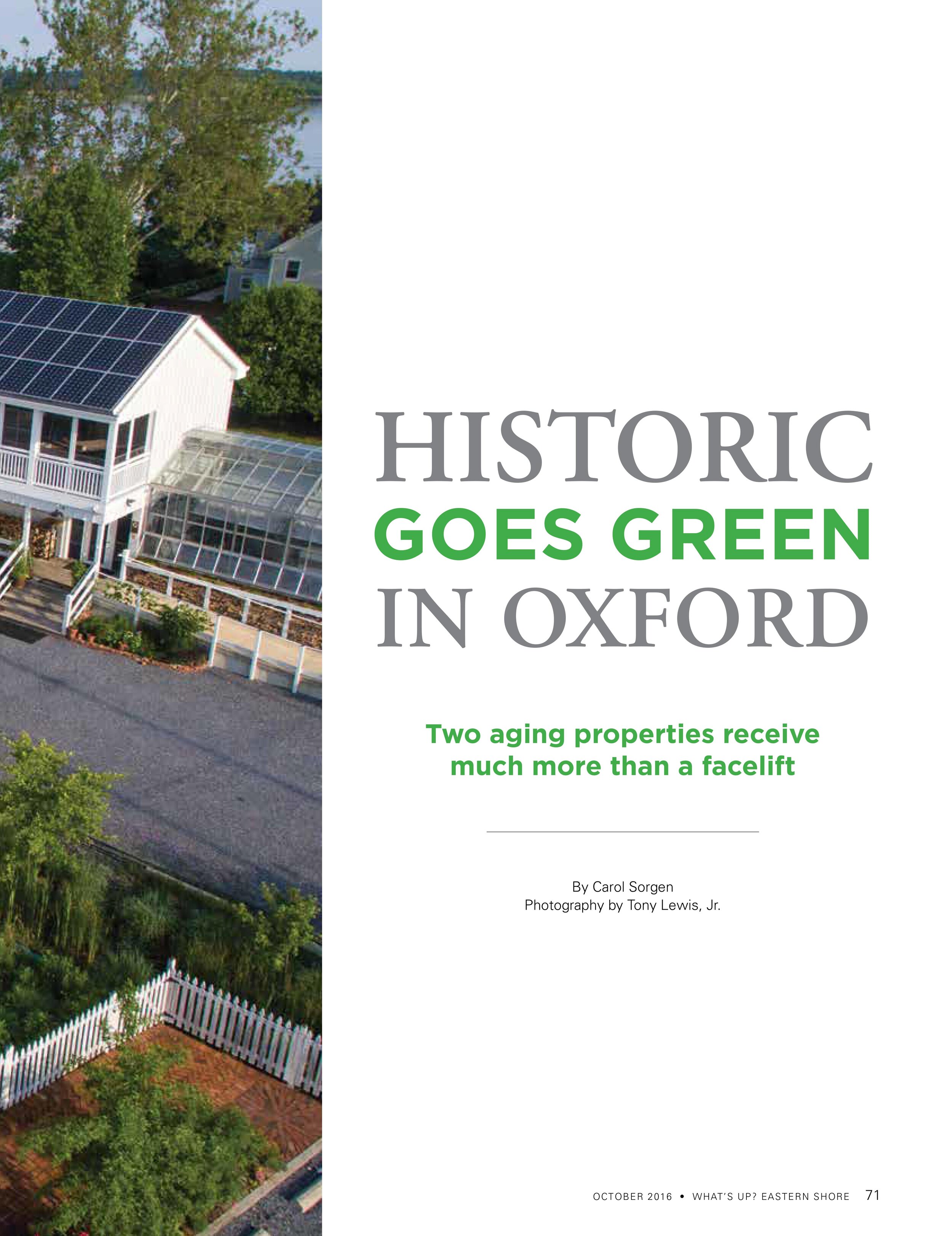 Historic Goes Green In Oxford (Copy)