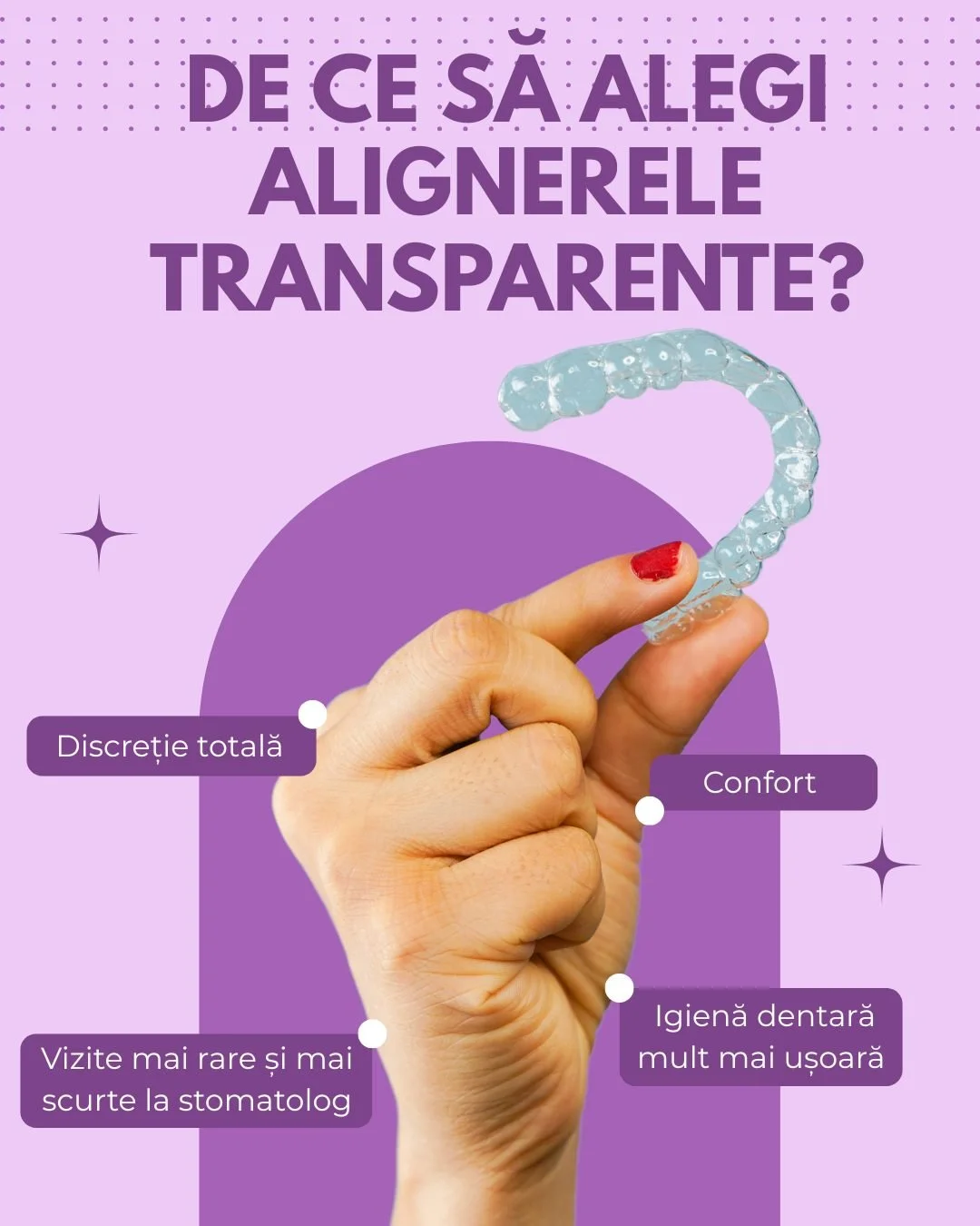 Alignerele transparente sunt o opțiune tot mai populară pentru &icirc;ndreptarea dinților. Pot fi o soluție modernă pentru &icirc;ndreptarea dinților: sunt discrete, confortabile și ușor de integrat &icirc;n rutina zilnică. 

Totuși, fiecare pacient 