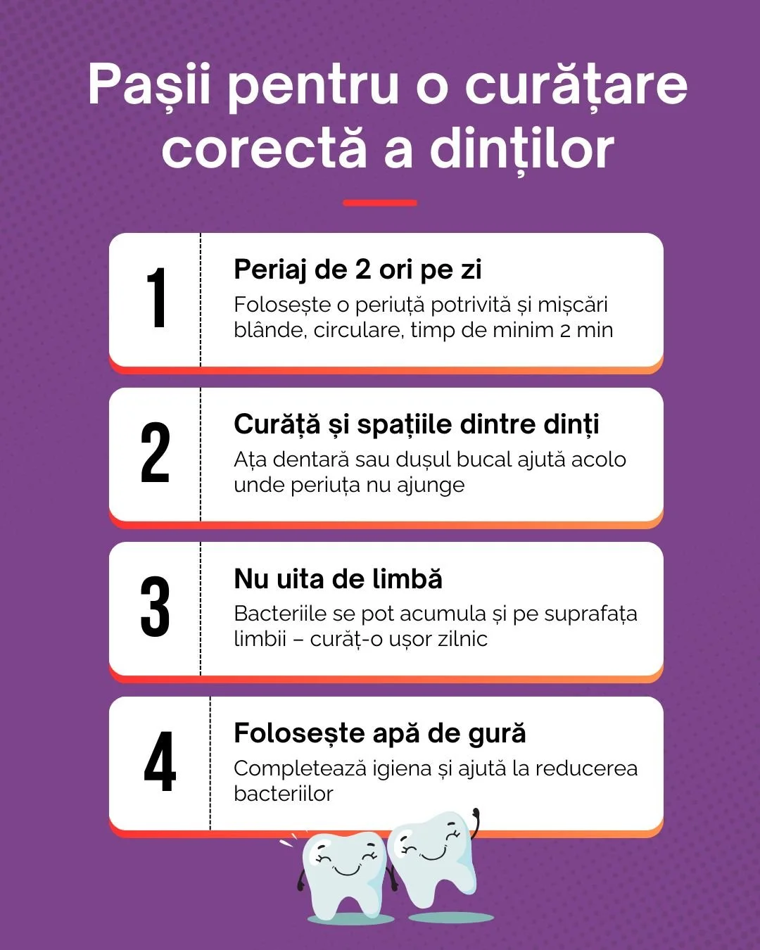 ✨ O rutină corectă &icirc;n fiecare zi &icirc;nseamnă mai puține probleme și z&acirc;mbete mai sănătoase!
