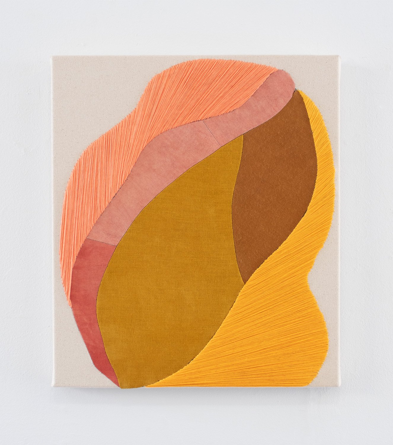 new headwind, Embroidery, hand-dyed fabric, and canvas, 16 x 14 inches