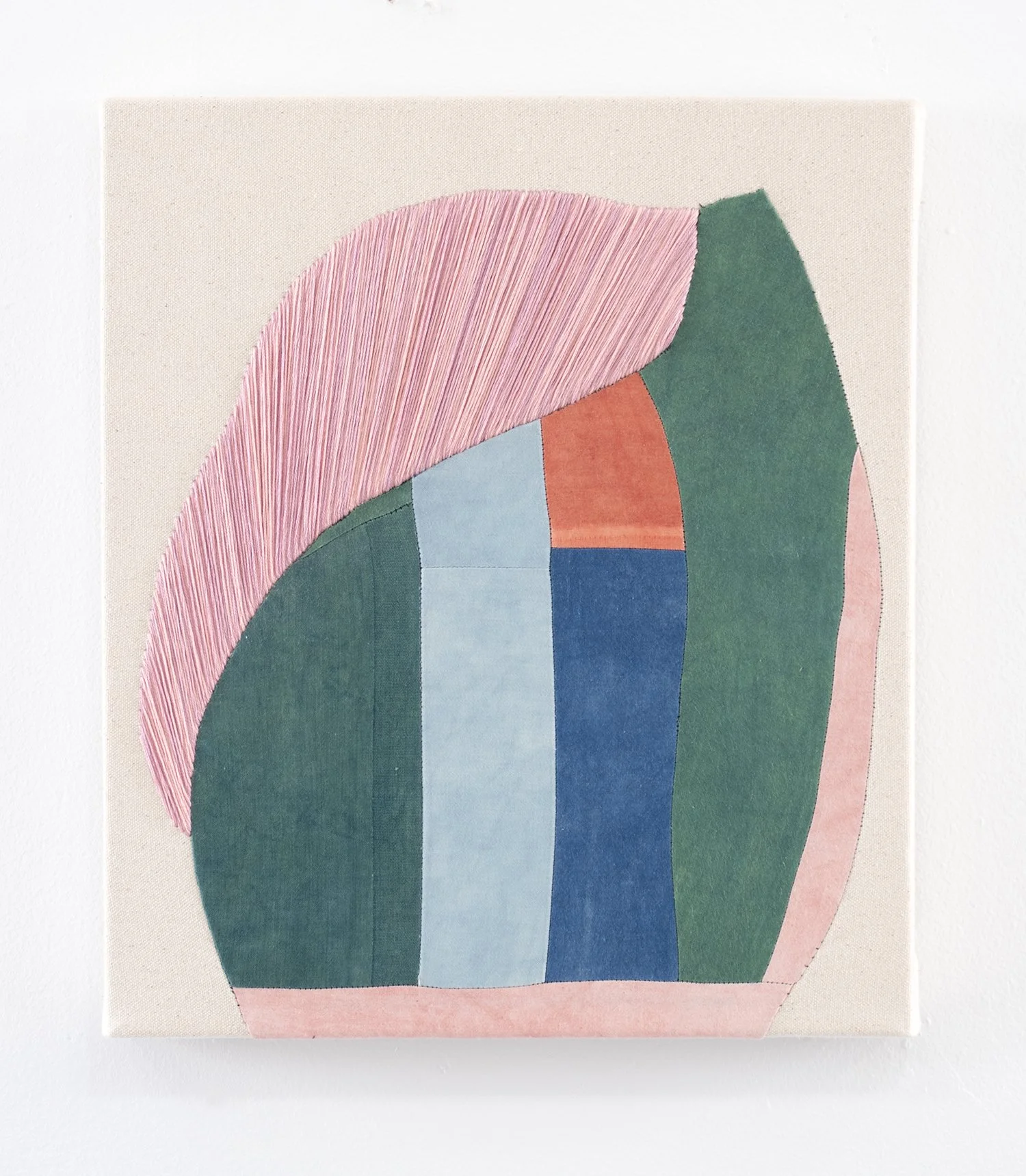 Sugar Bowl, 5, 2025, Embroidery, hand dyed fabric, and canvas, 16 x 14 inches