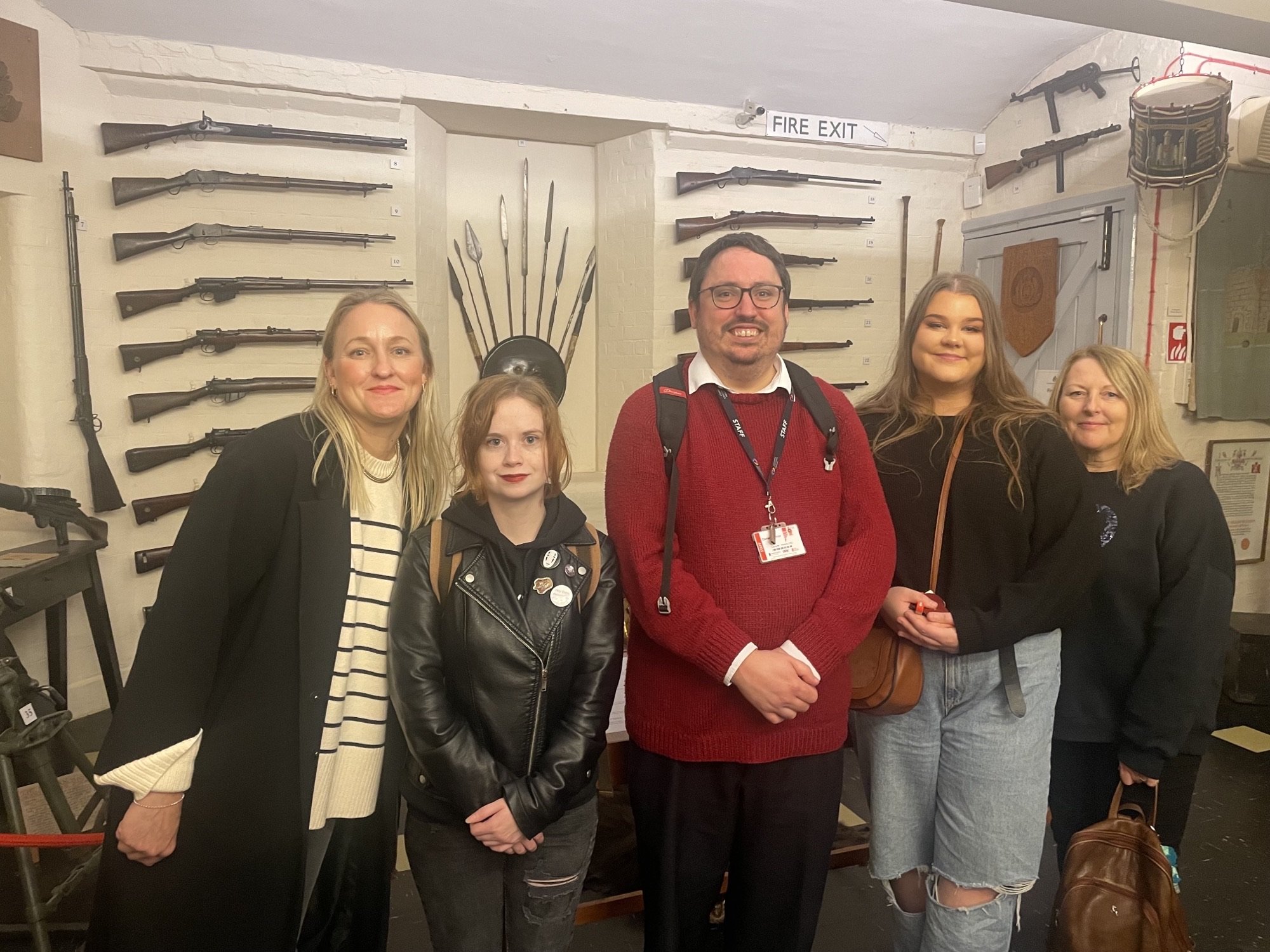 Students and tutor at Suffolk Regiment Museum
