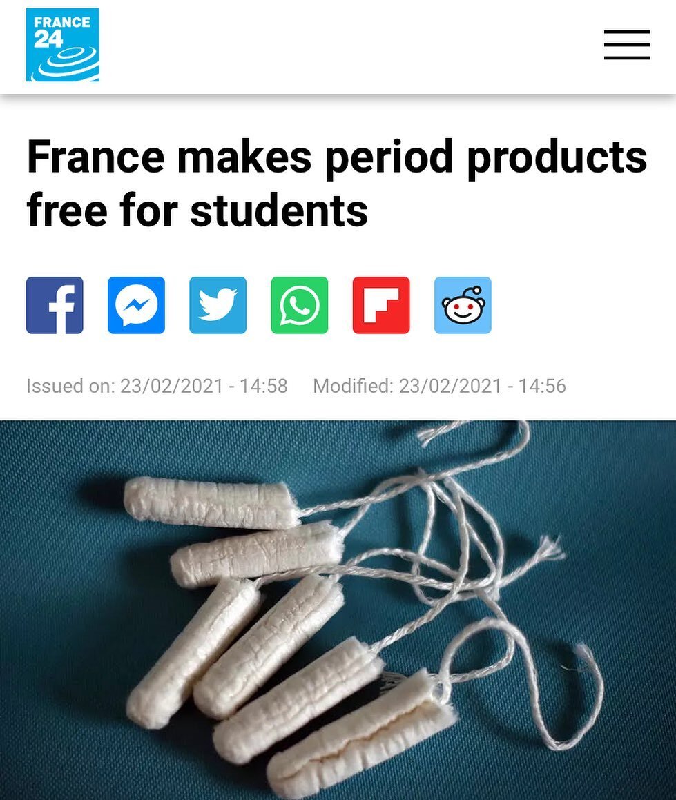 More incredible news - the #PeriodRevolution is truly a global movement! ✊

France is the latest country to make free period products free for their students! 👏 👏 👏