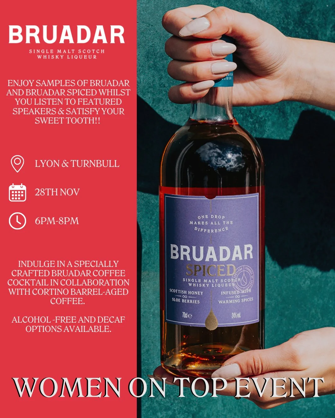WOMEN ON TOP EVENT - NOVEMBER✨️⁠
⁠
We are excited to announce we will be sampling our Bruadar liqueur at the next Women on Top event hosted by @eggcommunity 🥃.⁠
⁠
This event offers a unique opportunity to connect with like-minded women and enjoy an 