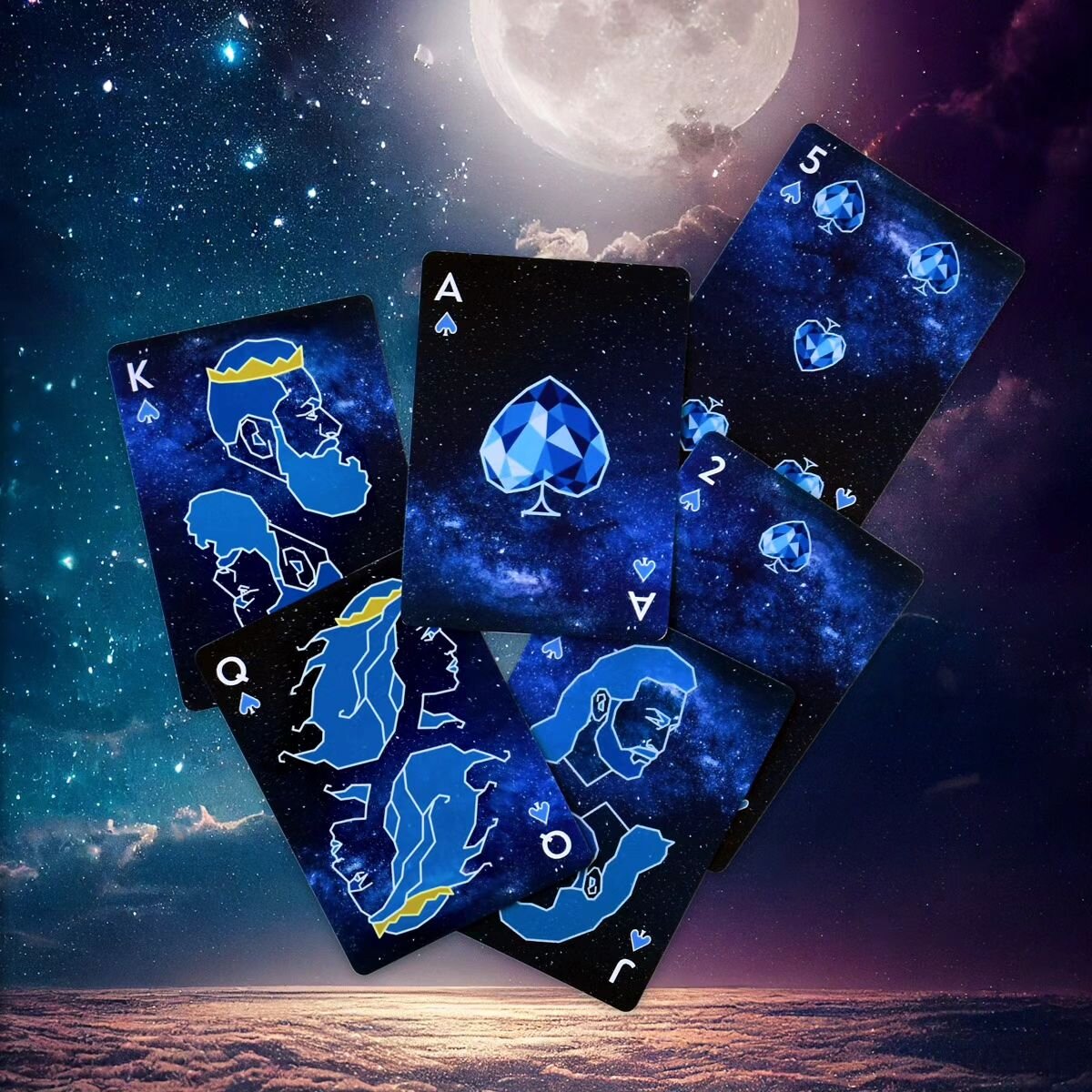 Dark playing cards &spades;️
@artismymagic 

#playingcards #poker #pokercards #spades #night #starry #cartomancy #cardoftheday #tarotcardreveal #tarotscope #pickacard #cardsofinstagram #etsy #carddesign #carddeck #pokernight #deckofcards #divination 