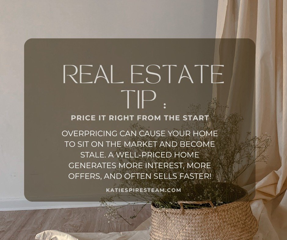 📊 Thinking of selling?
💡 Price it right from the start!
Overpricing can scare away buyers and leave your home sitting. A well-priced home attracts attention, drives competition, and can even sell above asking! Trust the data, not just the Zestimate