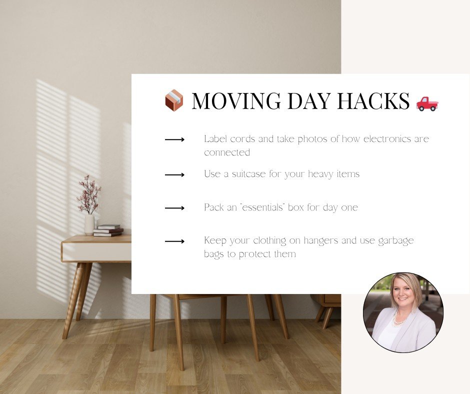 📦 Moving soon? Don&rsquo;t stress&mdash;prep smart!
Here are 5 moving day hacks to save your sanity:
✅ Color-code your boxes by room
✅ Pack an &ldquo;Open First&rdquo; box
✅ Wrap breakables in clothes or towels
✅ Take pics of how electronics are plu