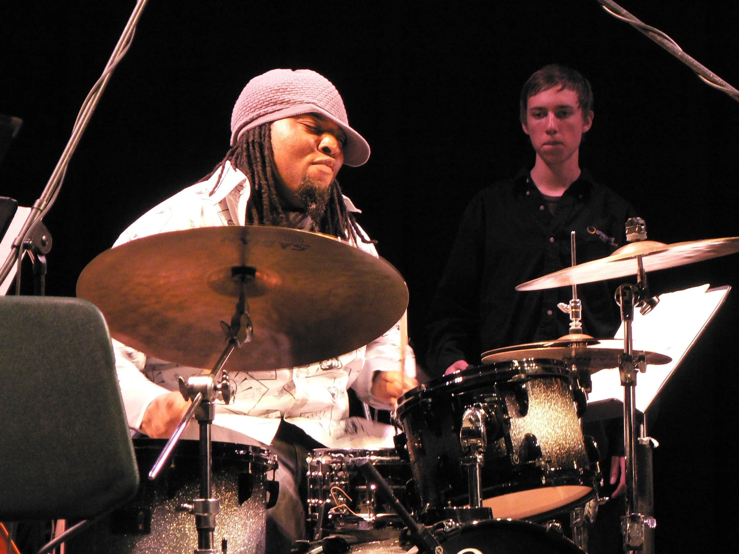 Visiting drummer Terreon Gully performing with a Soundhouse musician