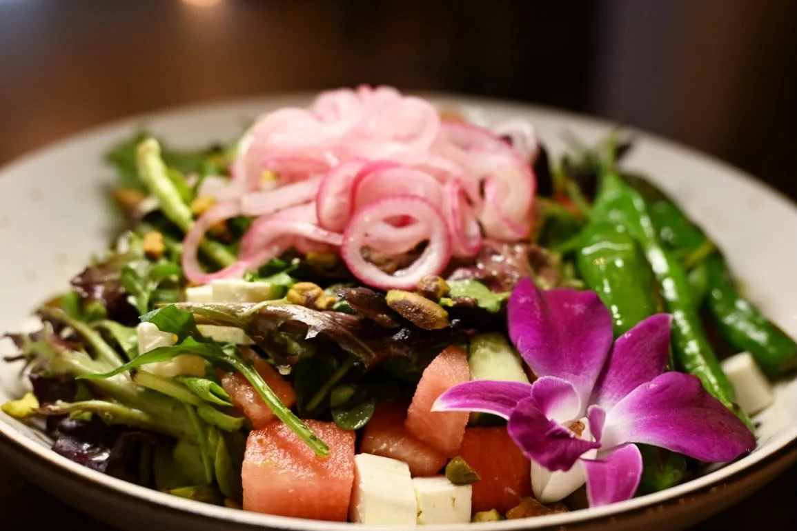 Our Summer Salad!
Mixed Greens | Watermelon | Pistachios | Feta 
Cucumber | Shishito Peppers | Pickled Onions
Basil Keylime Vinaigrette