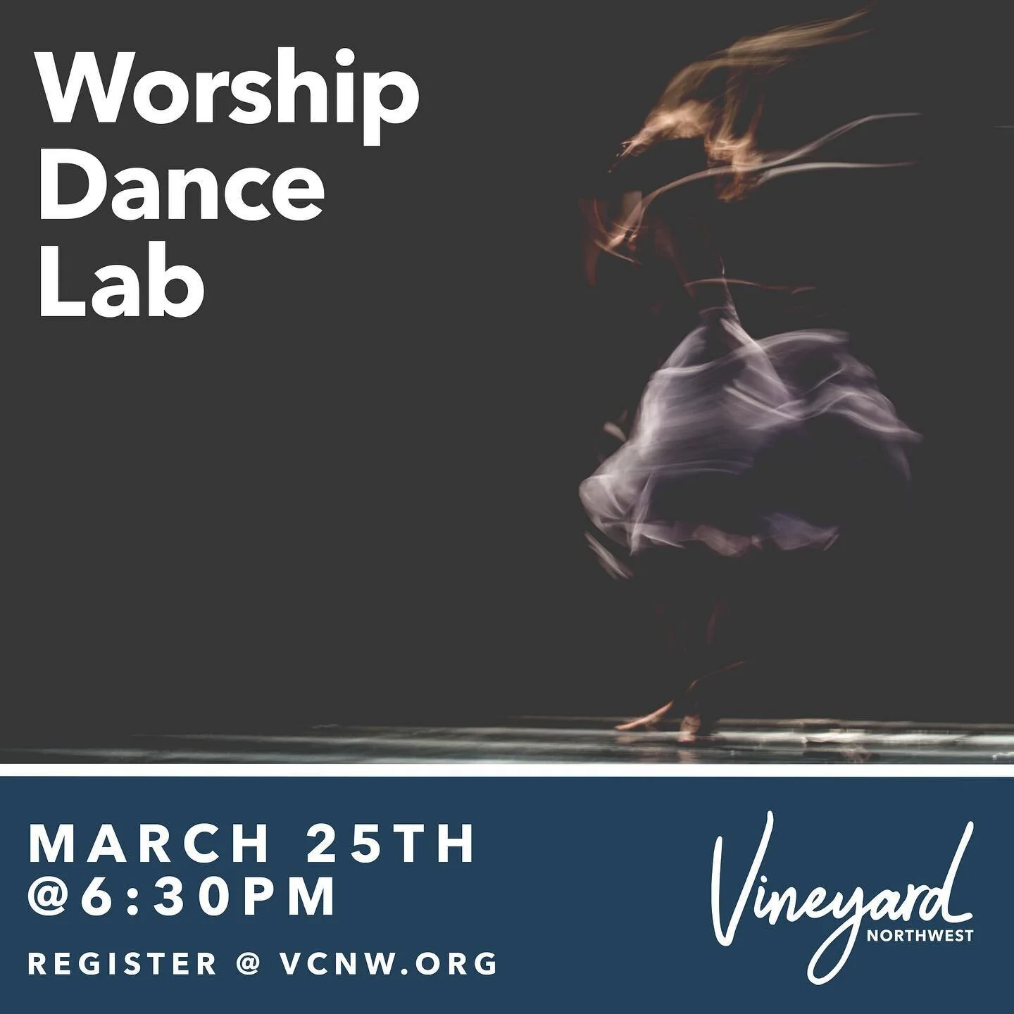 Join us on Thursday, March 25th at 6:30pm for a Worship Dance Lab on Thursday, March 25th!&nbsp;Whether you&rsquo;re a seasoned dancer or a beginner, all are welcome! More info and how to register is on our website!
#VineyardNorthwest #VNW #Worship #