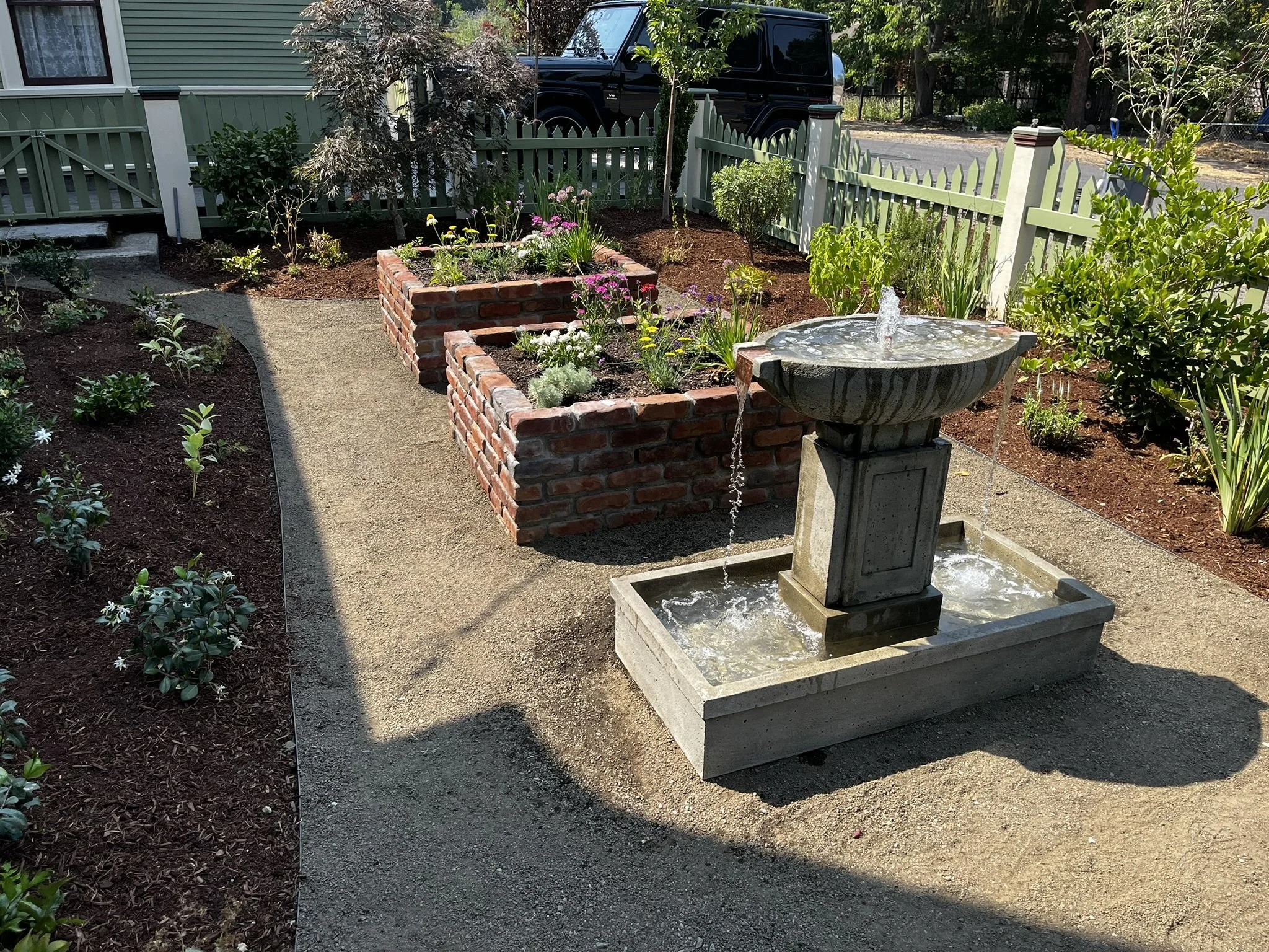 Water Features and Brick Planter Boxes