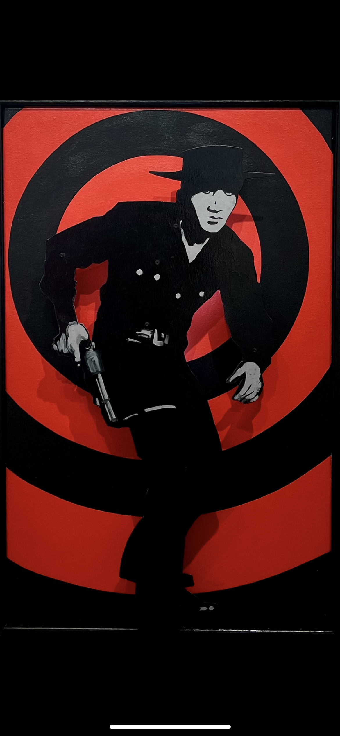 Never Stare Straight At It
2023
Latex on wood cutout mounted onto acrylic canvas covered wooden Lightbox
31.5x50