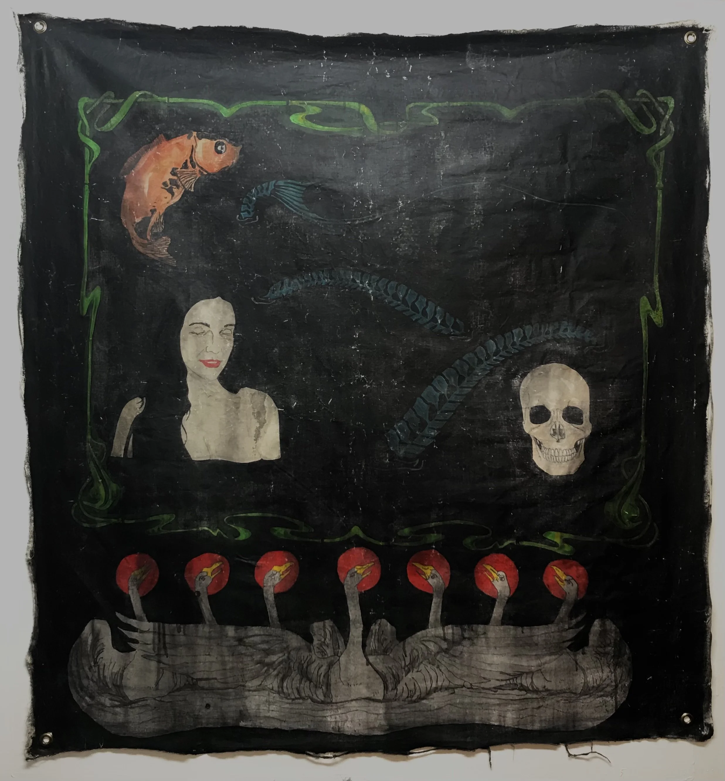 The Junkie's Savior
2023
Mixed media on canvas banner
48"x48"
(SOLD)