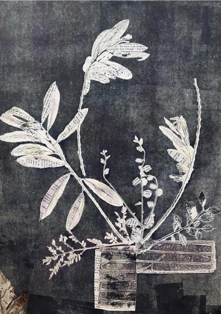 Leaves on Dark Gray