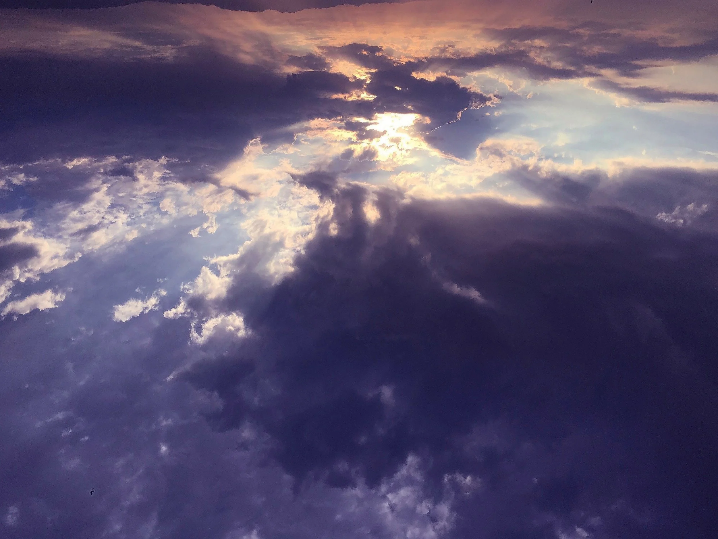 Sweeping Sky - 
Photograph hand embellished with color pencil and collage
22” x28”