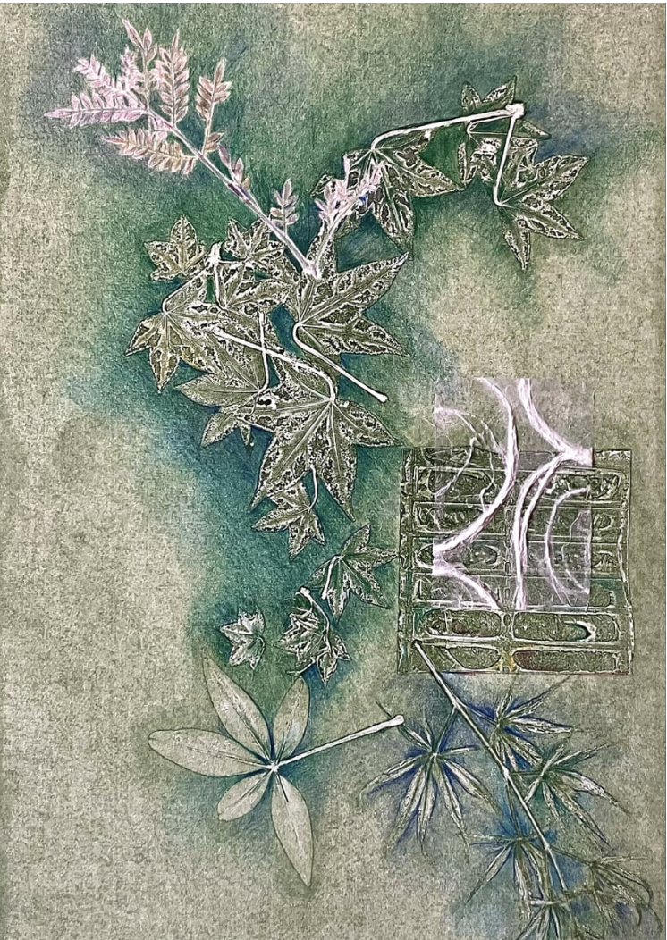 Various Leaves on Green