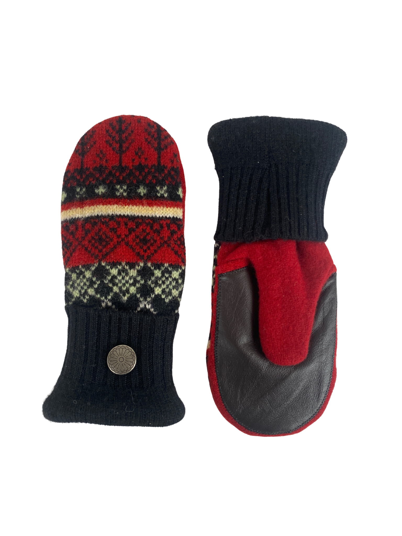 Nordic Mittens — Red / Black