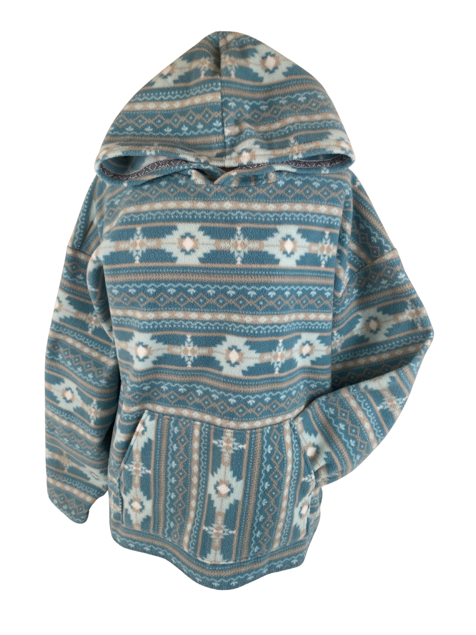 Repurposed Textile Hoodie - Geometric Fleece