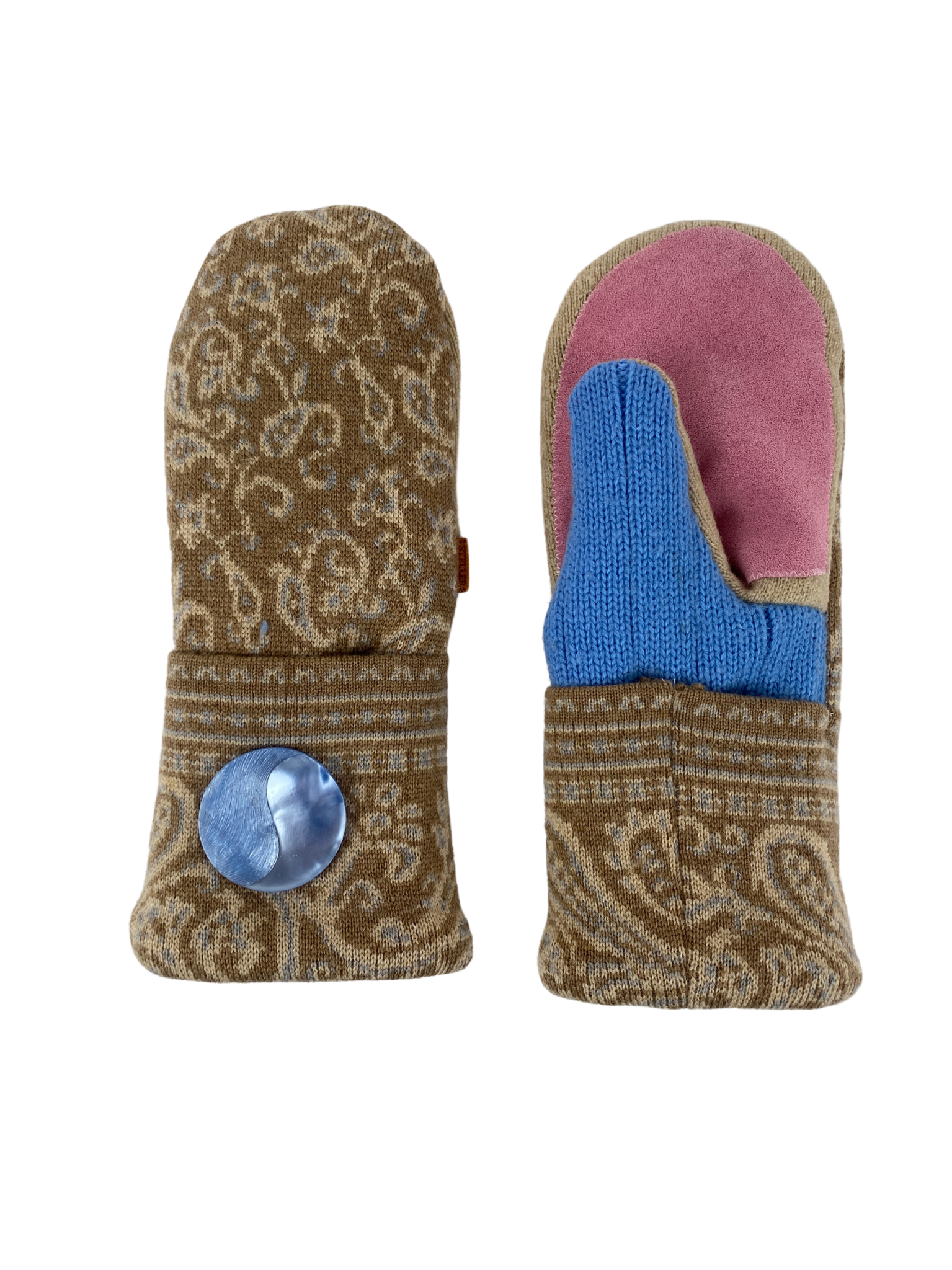 Mittens — Brown Paisley