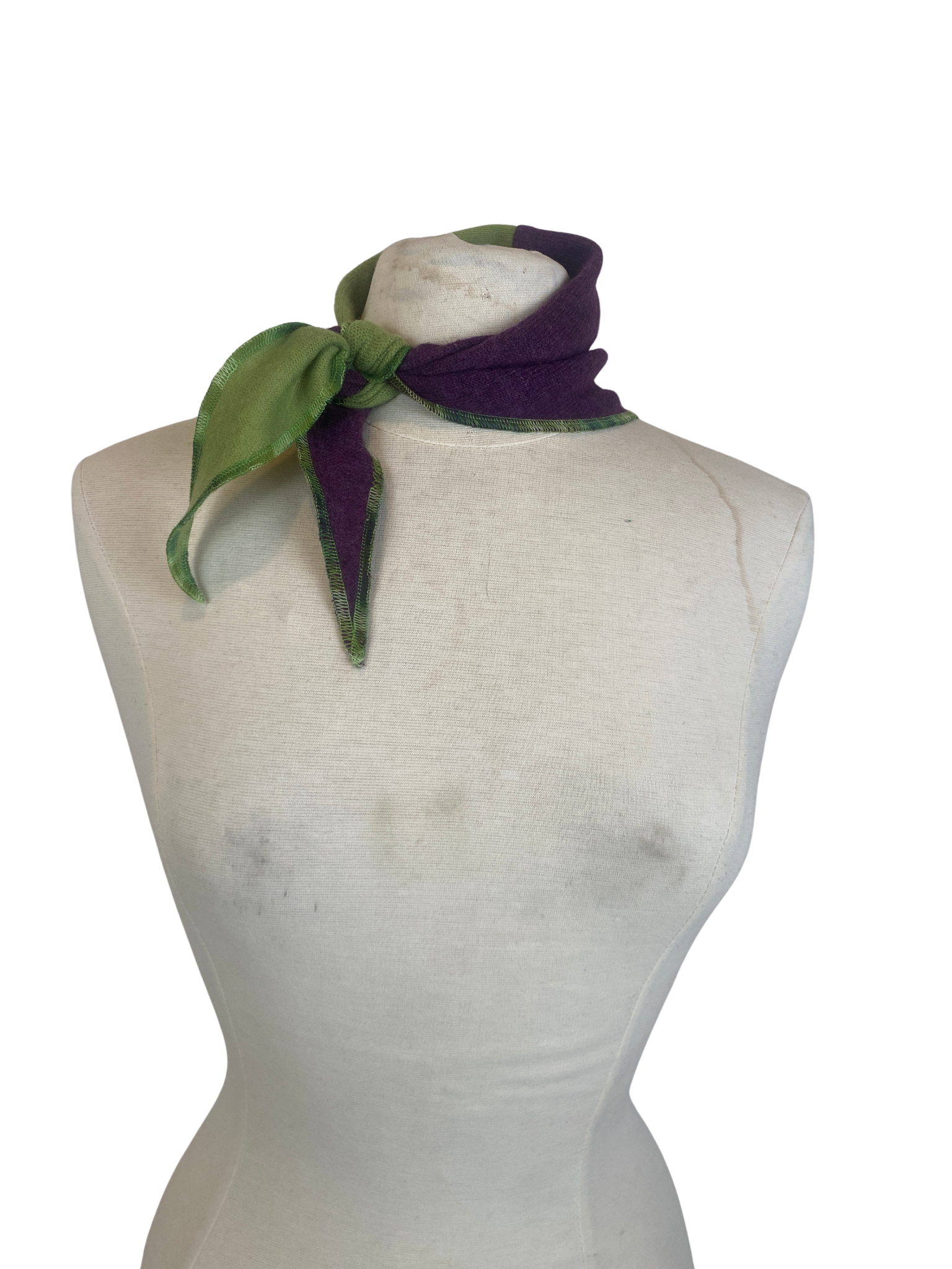 Cashmere Kerchief — Green & Purple