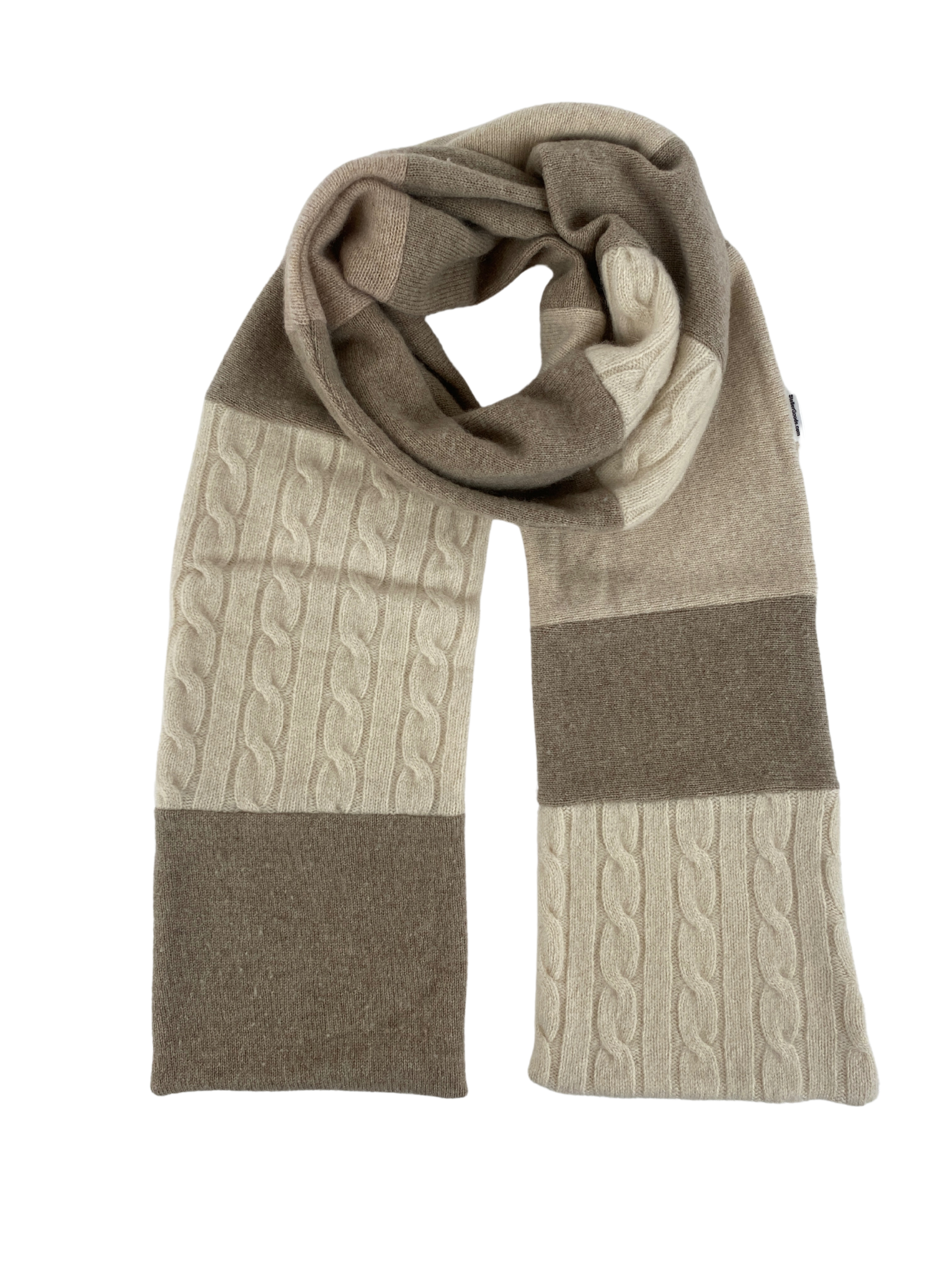 Cashmere Scarf —Light Brown / Cream