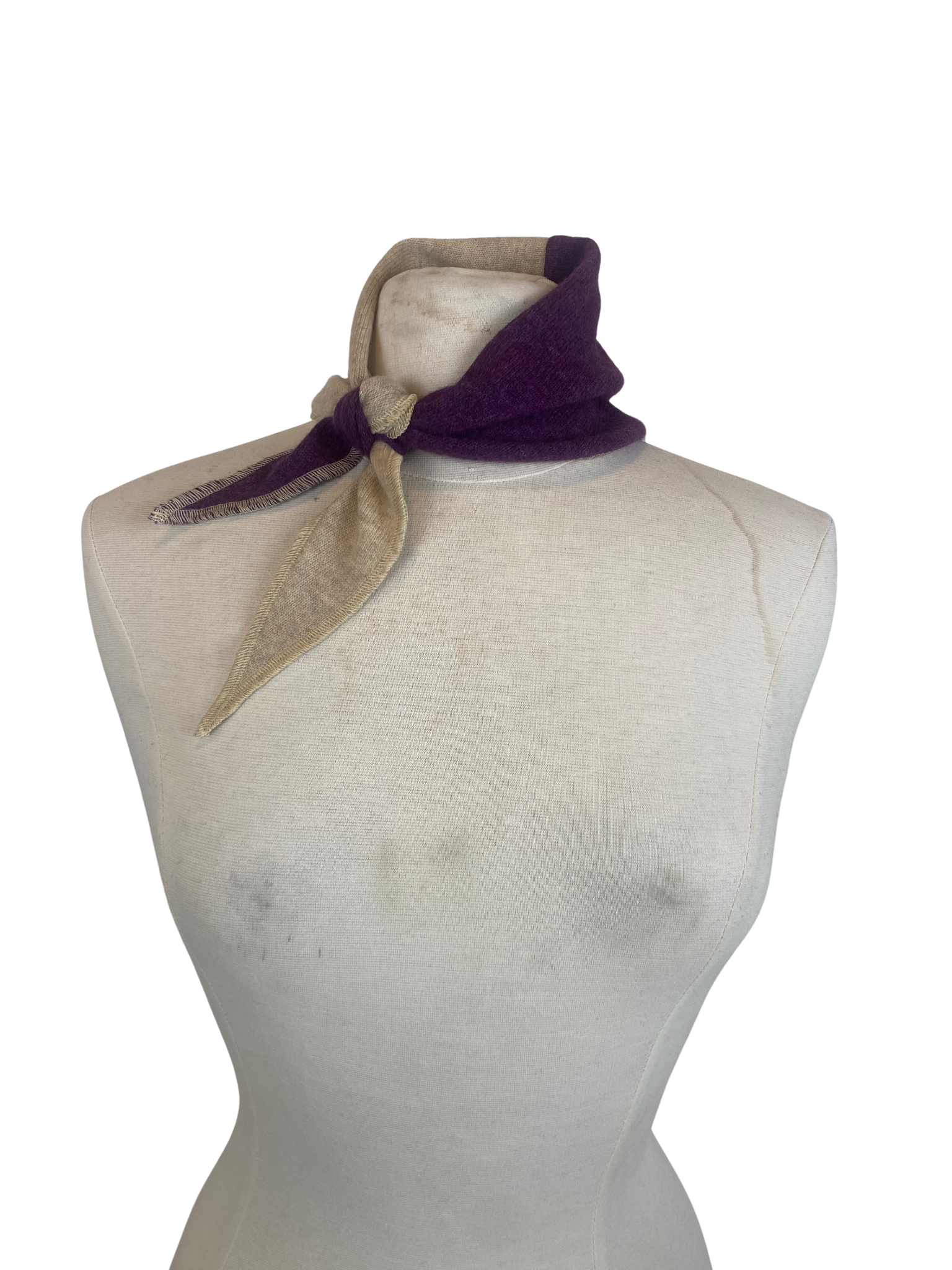 Cashmere Kerchief — Purple & Beige