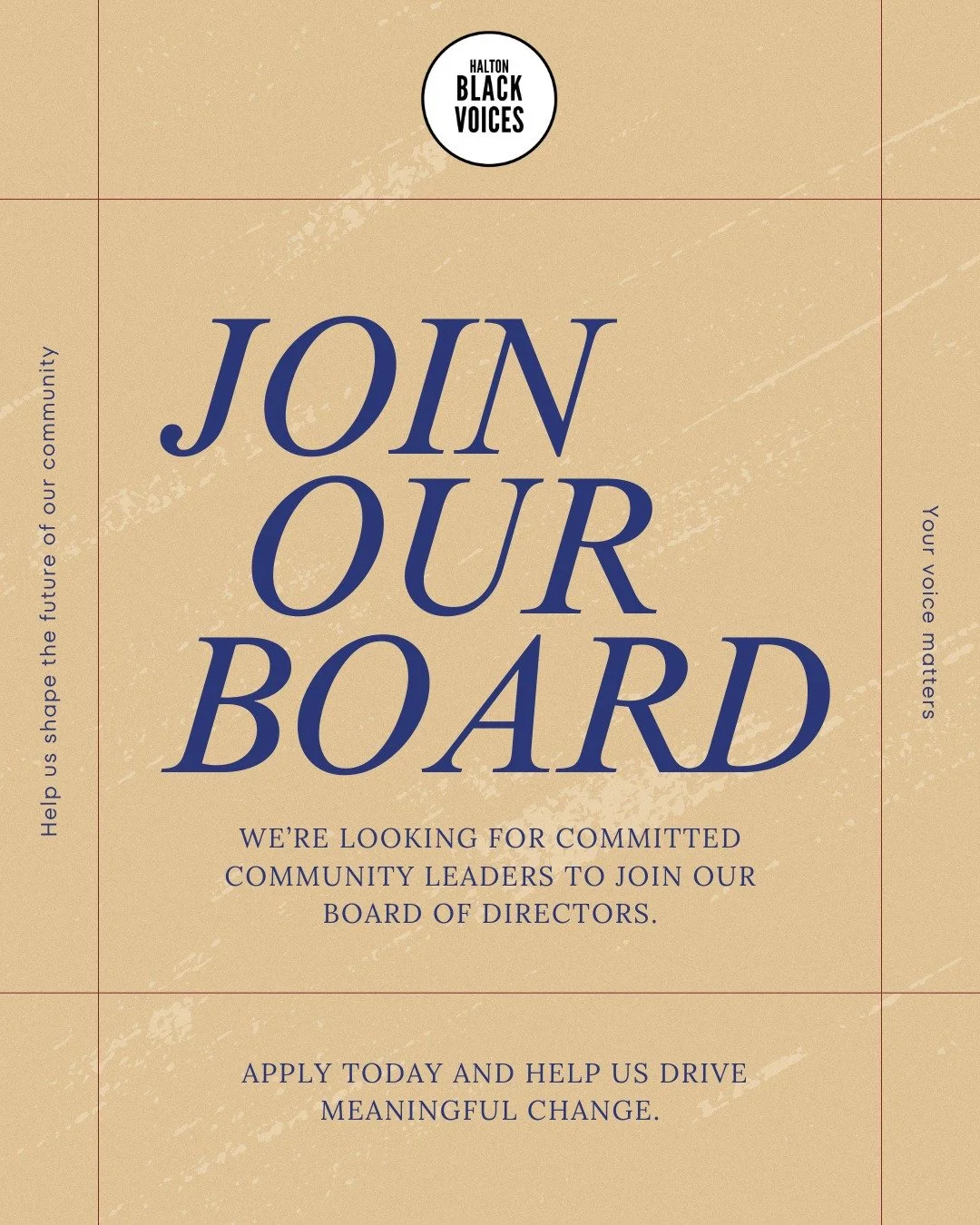 We&rsquo;re growing &mdash; and we want you to be part of the movement! 💪🏾
Halton Black Voices is looking for passionate, community-minded leaders to join our Board of Directors.

If you care about equity, representation, and building stronger Blac