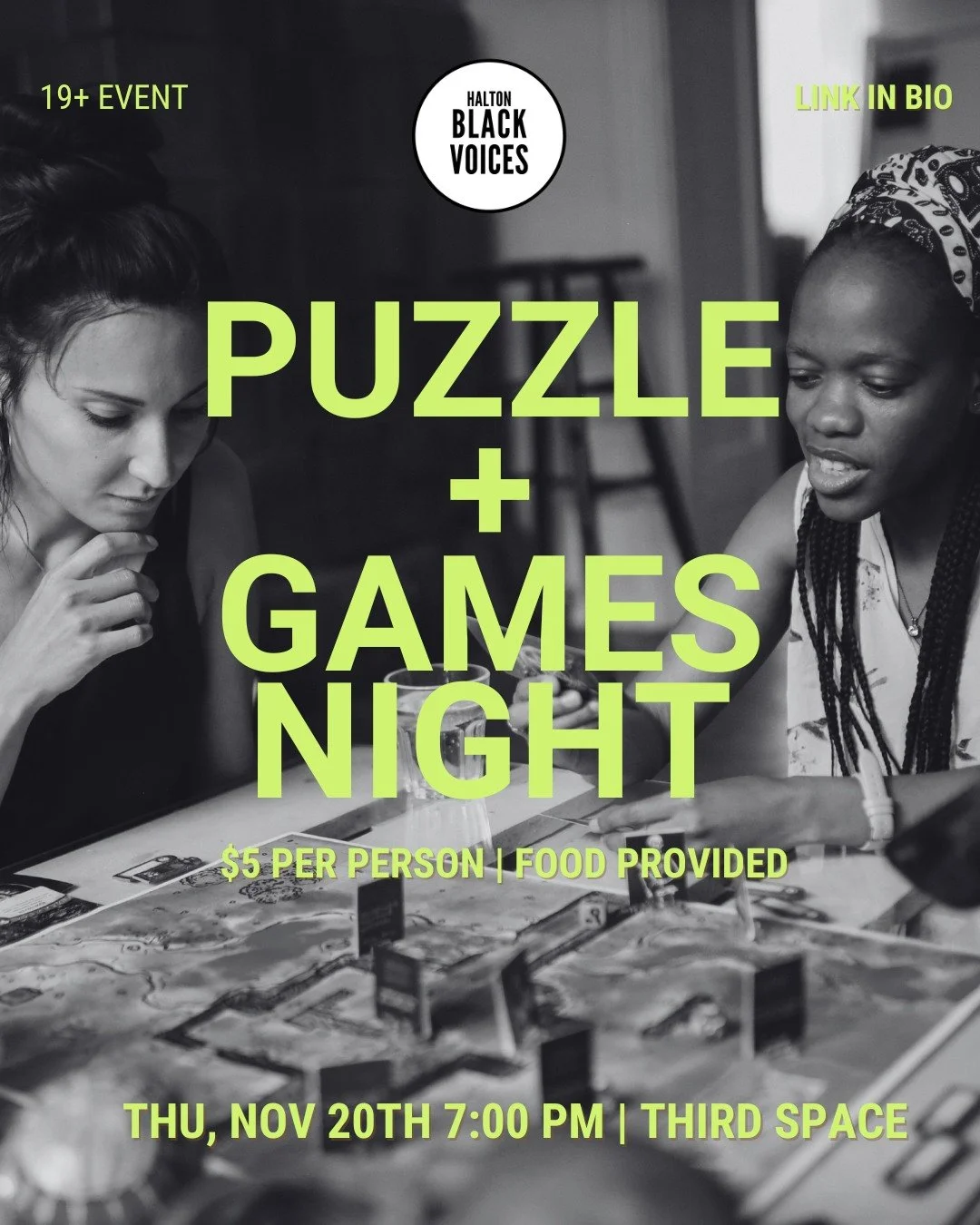🧩🎲 Game Night at The Third Space! 🎲🧩

Join us on November 20th at 7PM for a cozy 19+ Puzzles &amp; Game Night &mdash; a chill evening of laughter, friendly competition, and community vibes.

🍕 Food provided
☕ Tea &amp; coffee available (for our 
