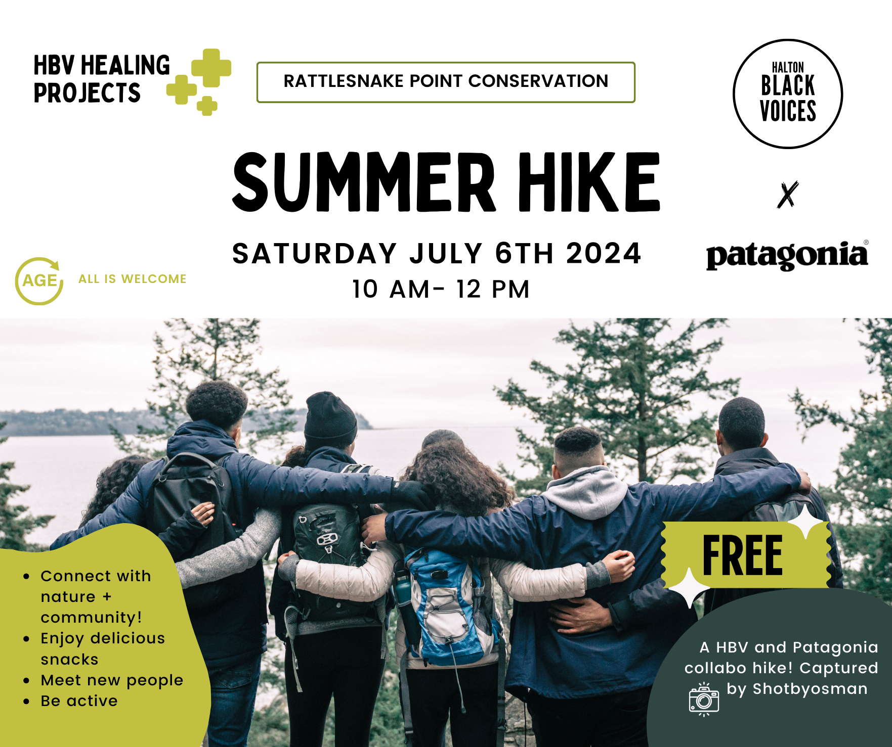 HBV x Patagonia: Community Summer Hike - SATURDAY JULY 6 - 10AM - 12PM