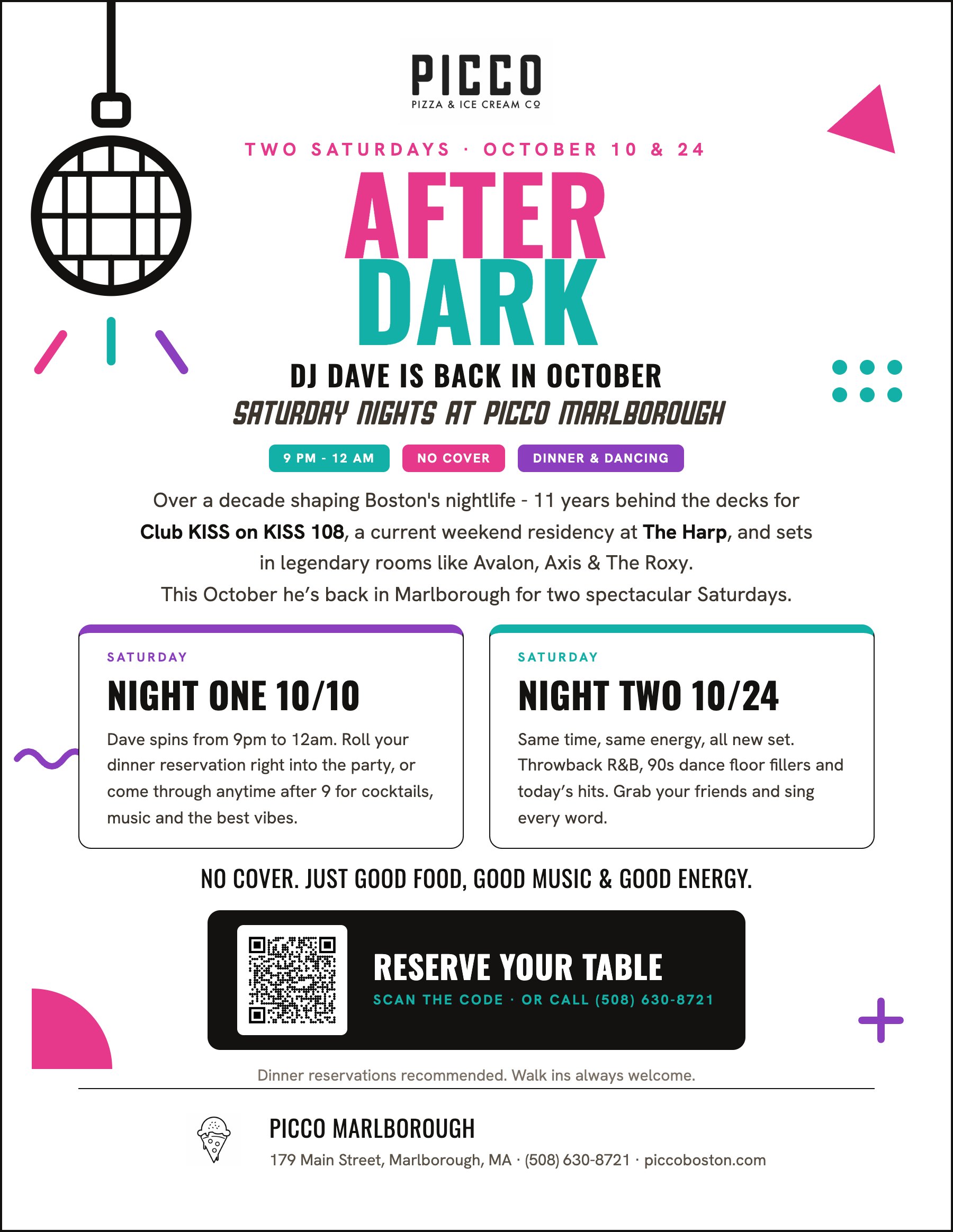AFTER HOURS w DJ DAVE @ PICCO MARLBOROUGH