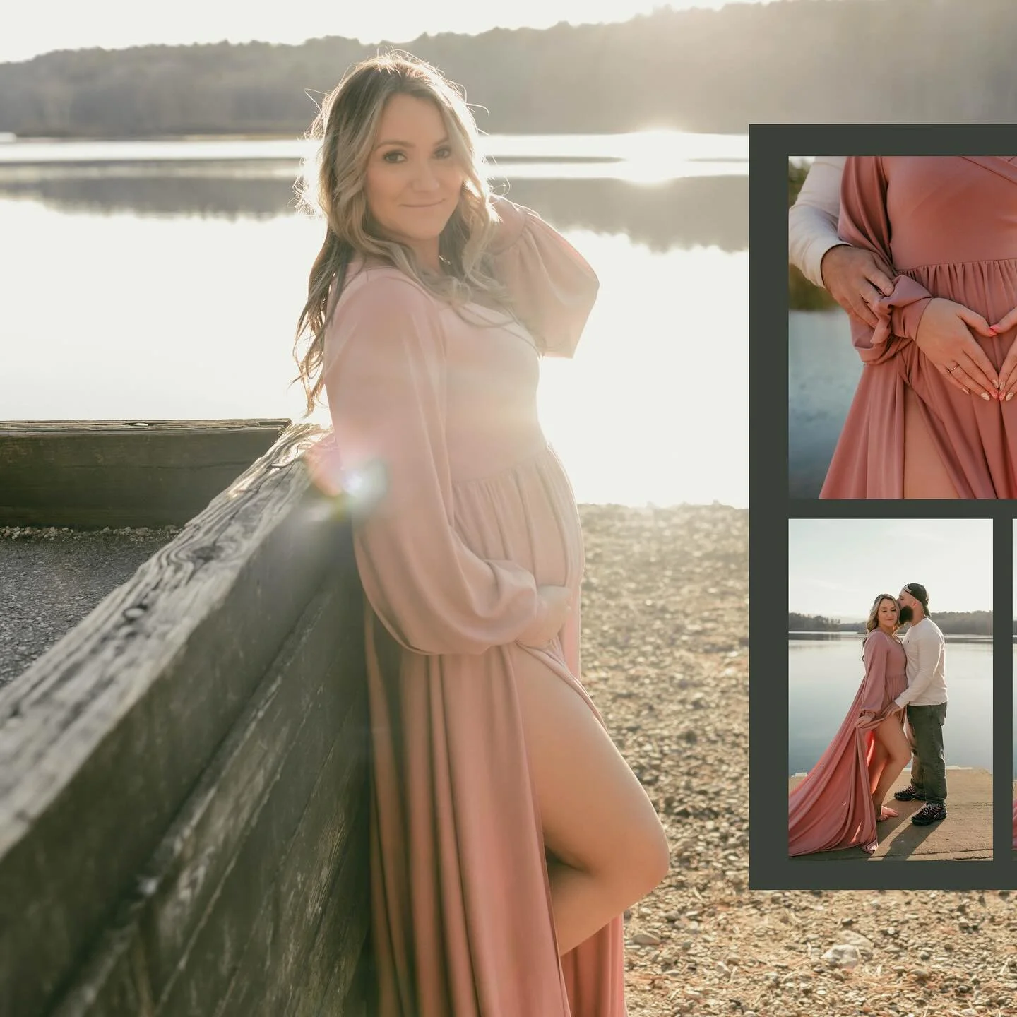 &ldquo;A mother&rsquo;s glow is nature&rsquo;s most radiant light.&rdquo;

___________

This mama-to-be showed up in a beautiful blush gown and said soft glam meets goddess glow. Between the lakeside golden light, the tender moments with her partner,