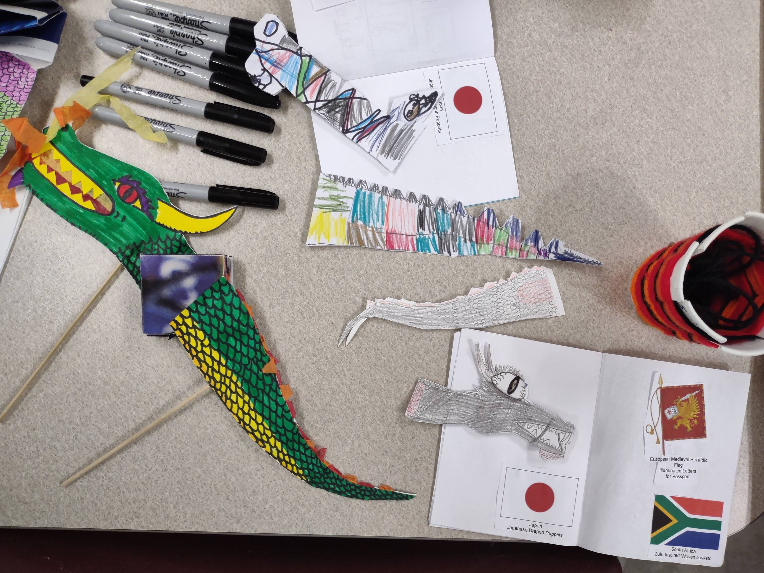 Working on Japanese Dragon Puppets
